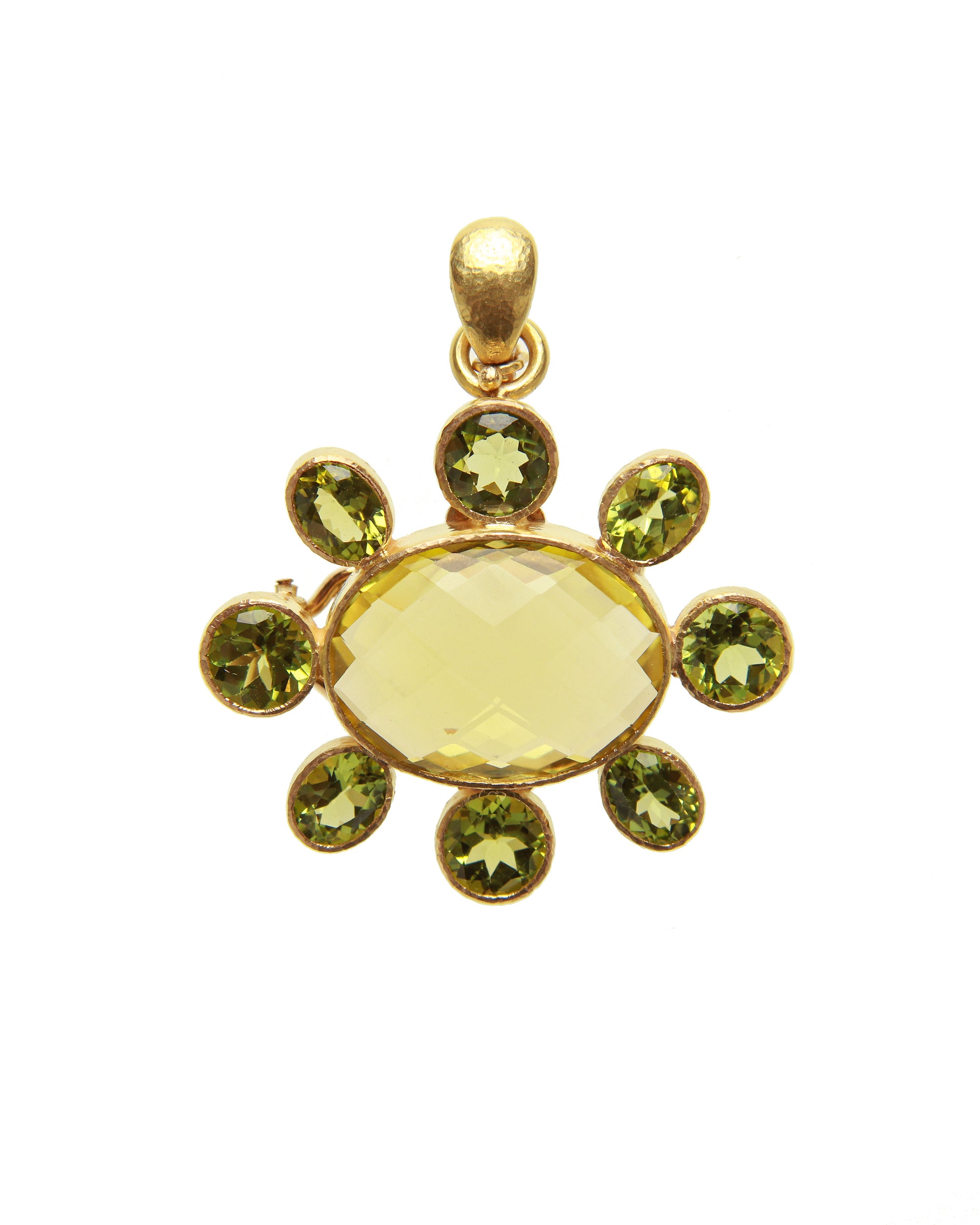 Lemon Citrine and Peridot Brooch/Pendant