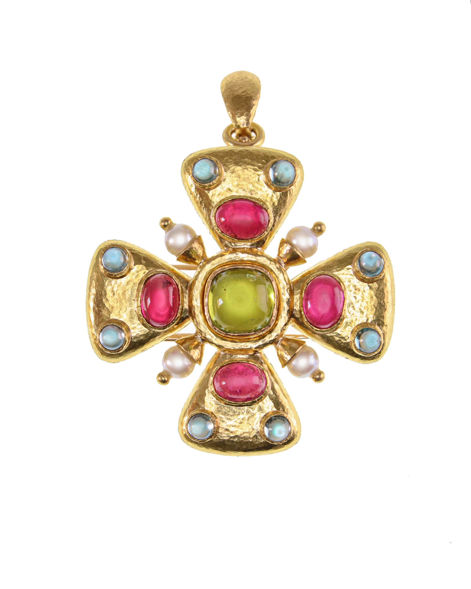 Peridot, Tourmaline and Zircon Brooch/Pendant