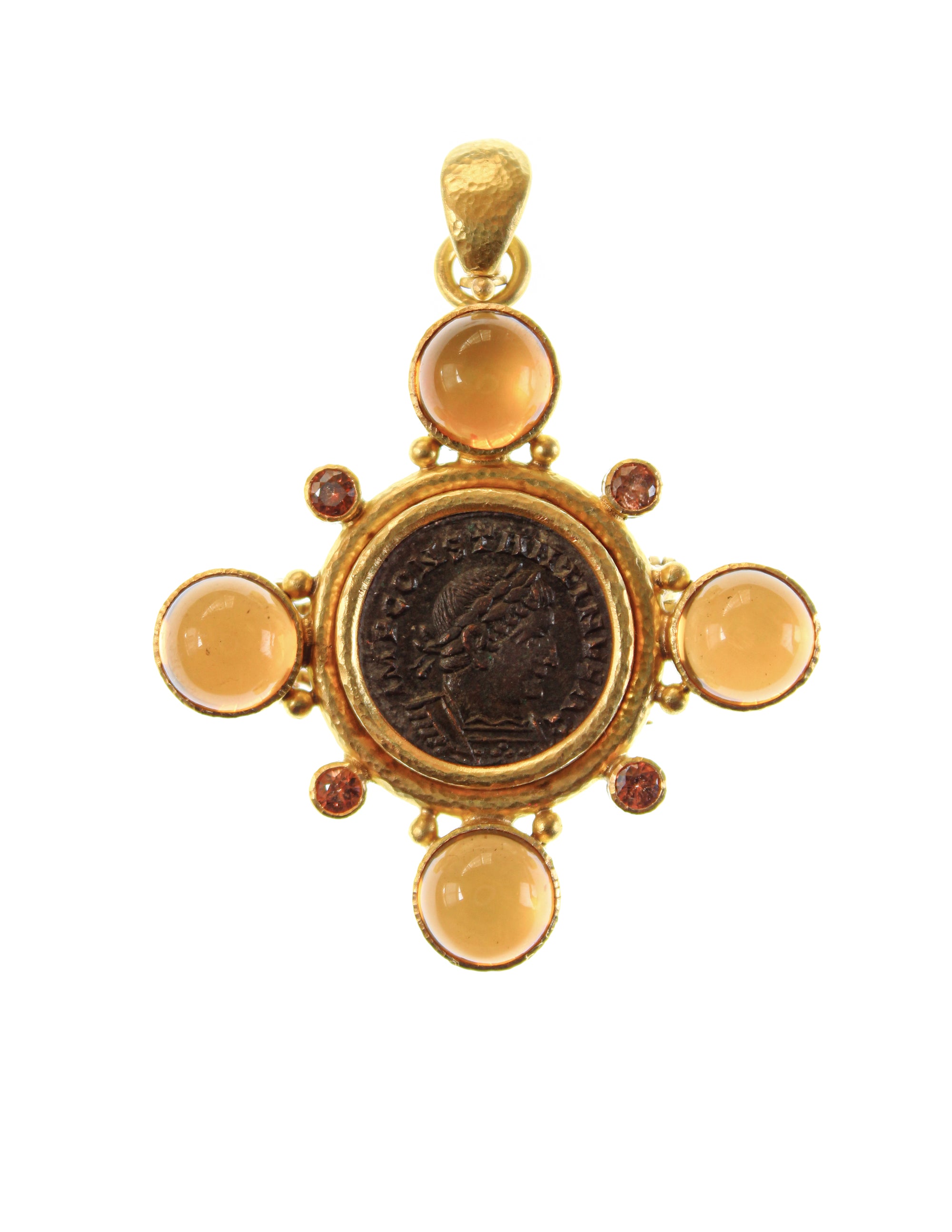 Ancient Roman Bronze Coin Brooch