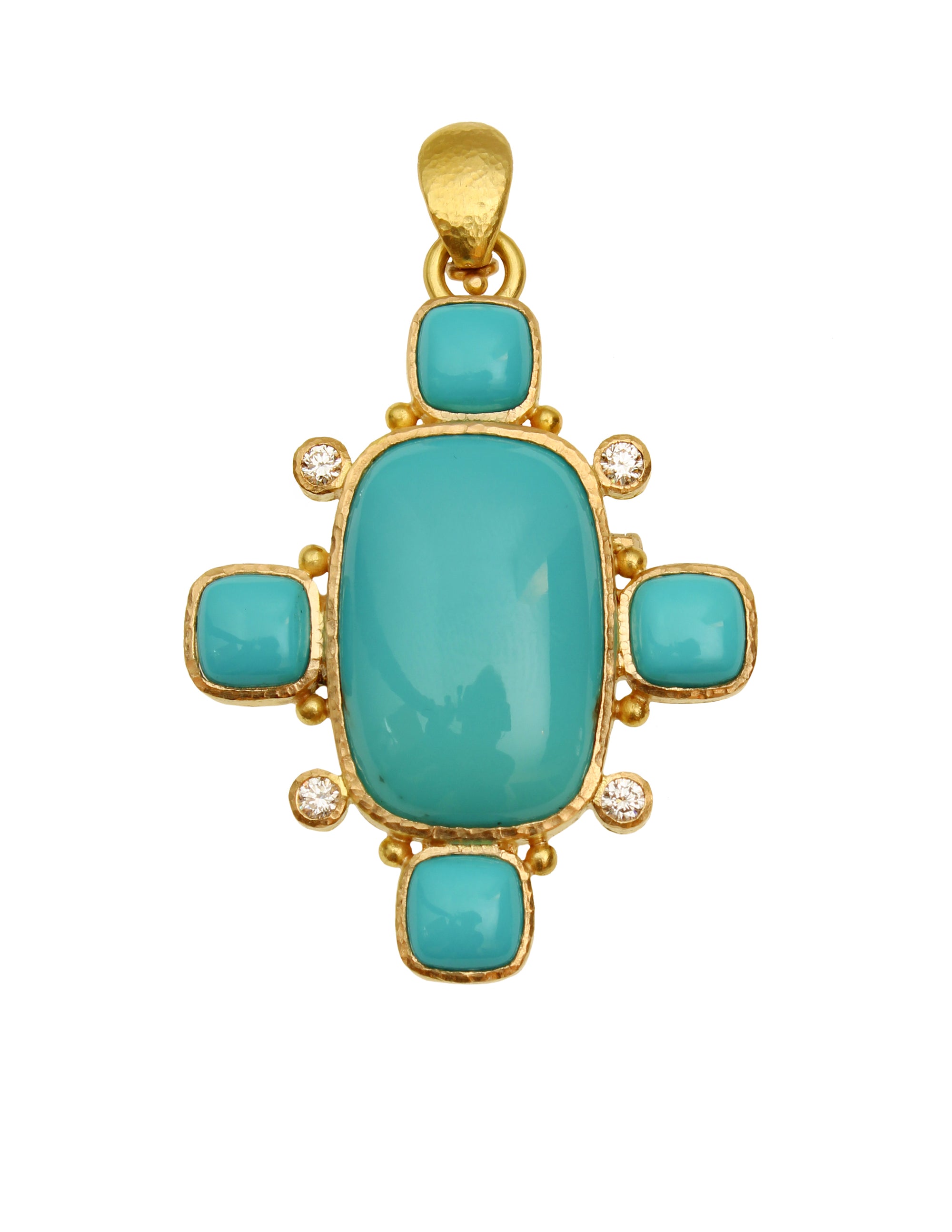 Turquoise and Diamond Brooch/Pendant