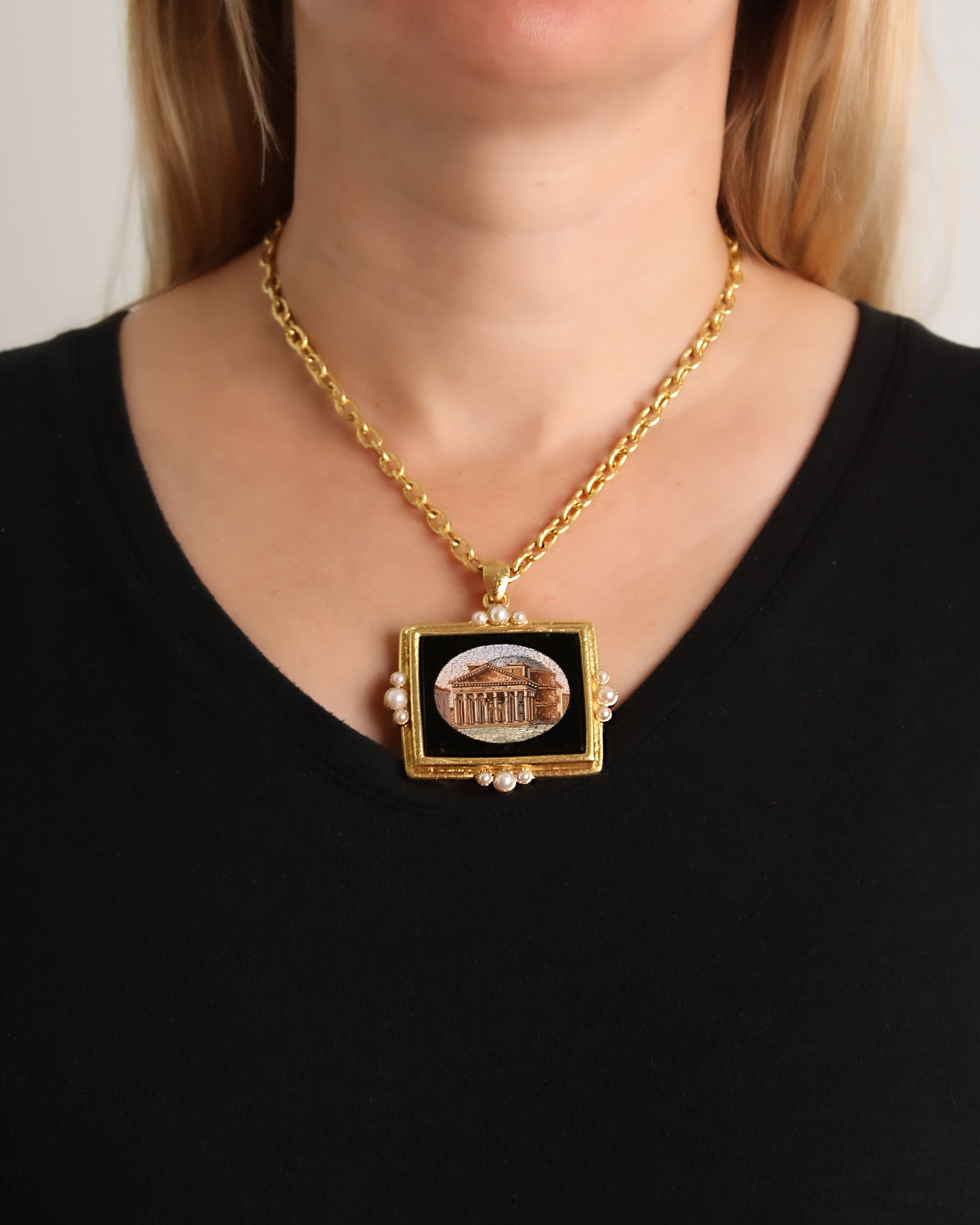 Antique Micromosaic 'Pantheon' Brooch/Pendant
