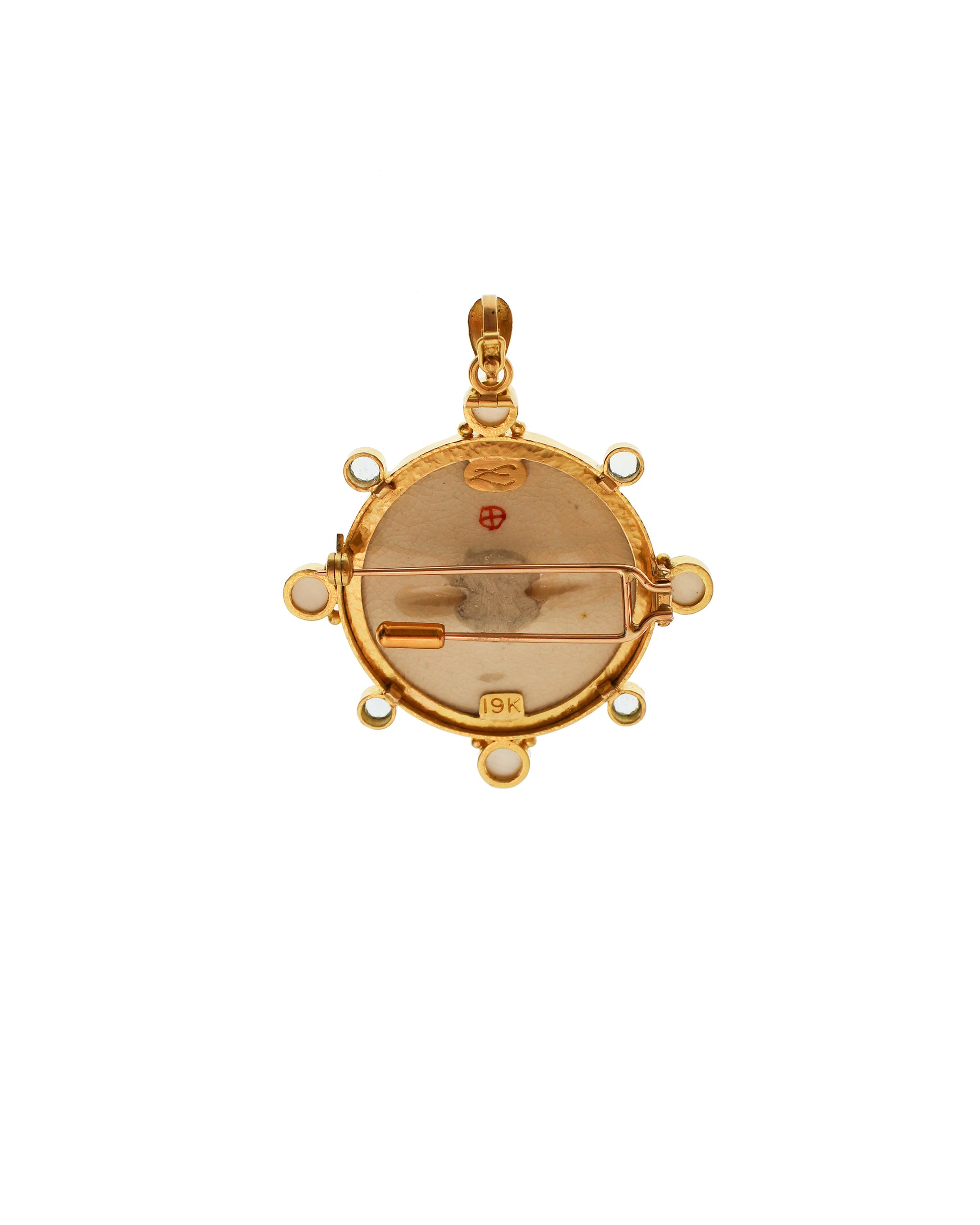 Satsuma 'Boat House on River' Brooch