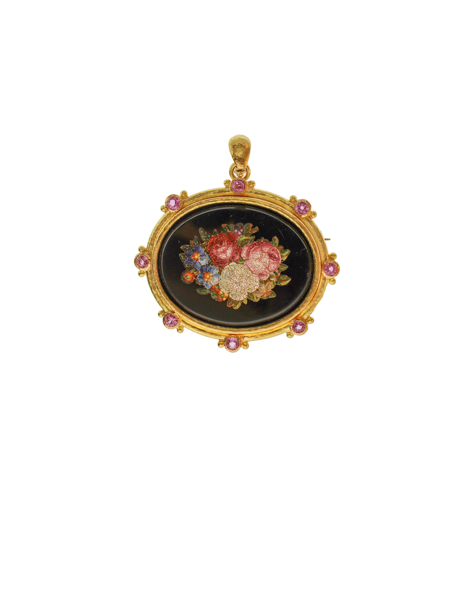 Antique Micromosaic 'Flowers' Brooch/Pendant