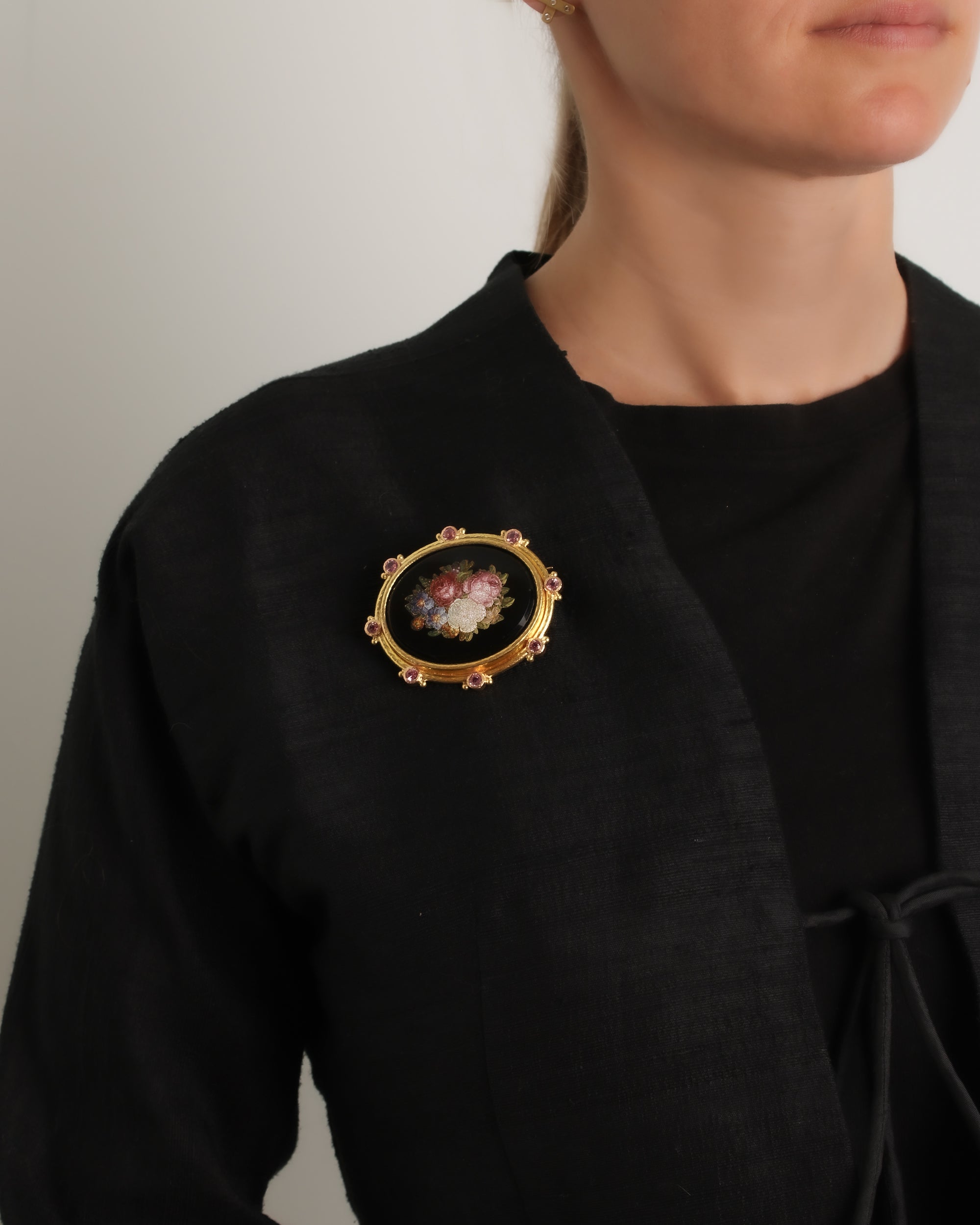 Antique Micromosaic 'Flowers' Brooch/Pendant