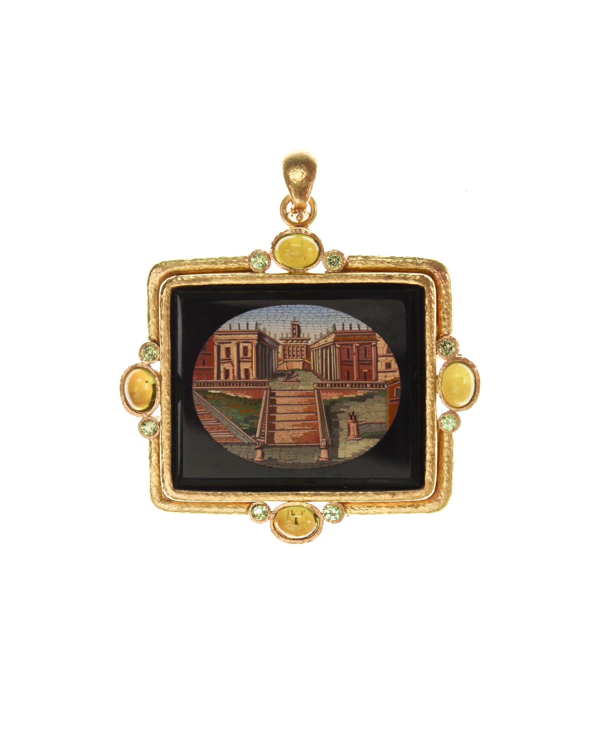 Antique Micromosaic 'Capitoline Steps' Brooch/Pendant
