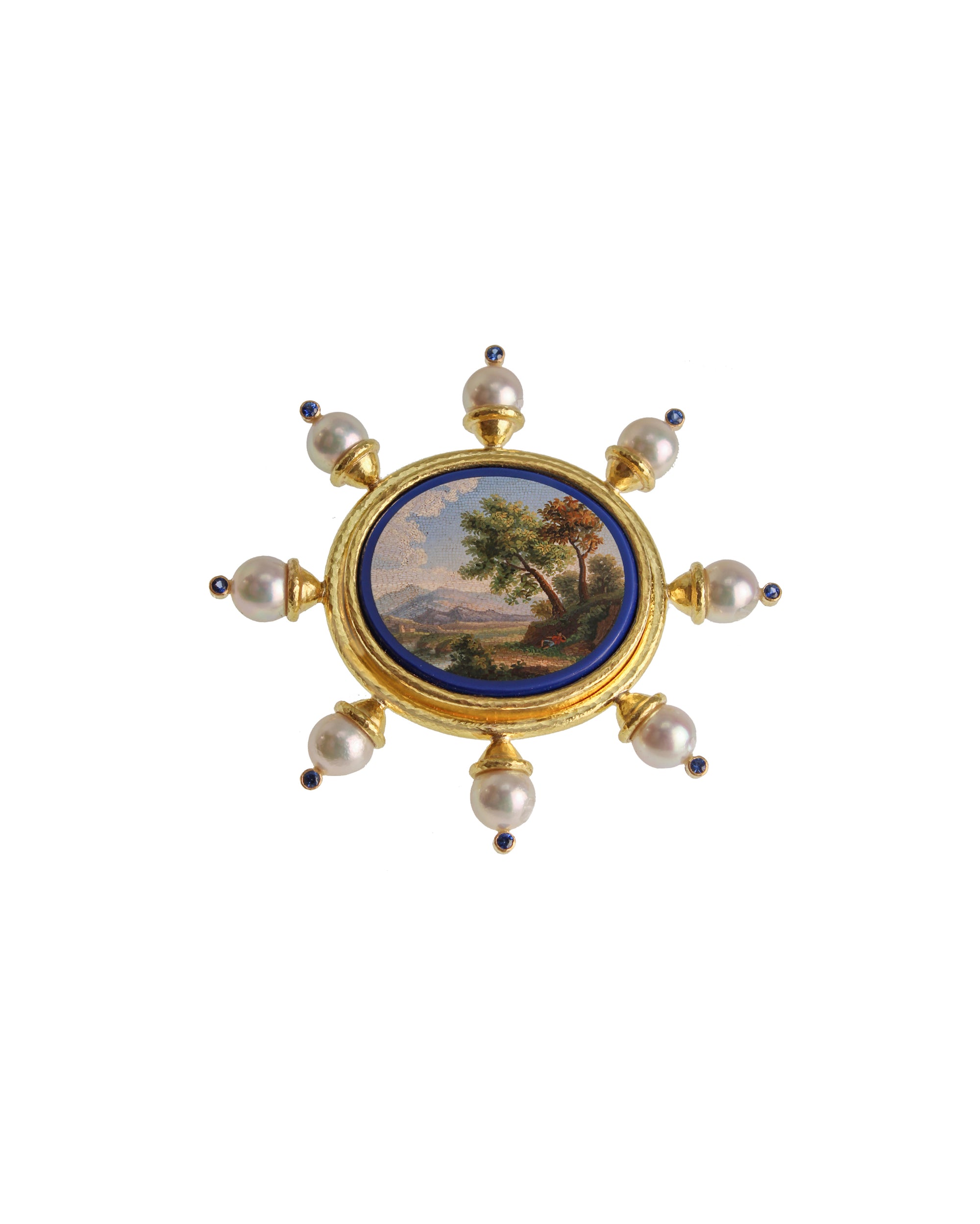 19th Century 'Two Trees' Micromosaic Brooch