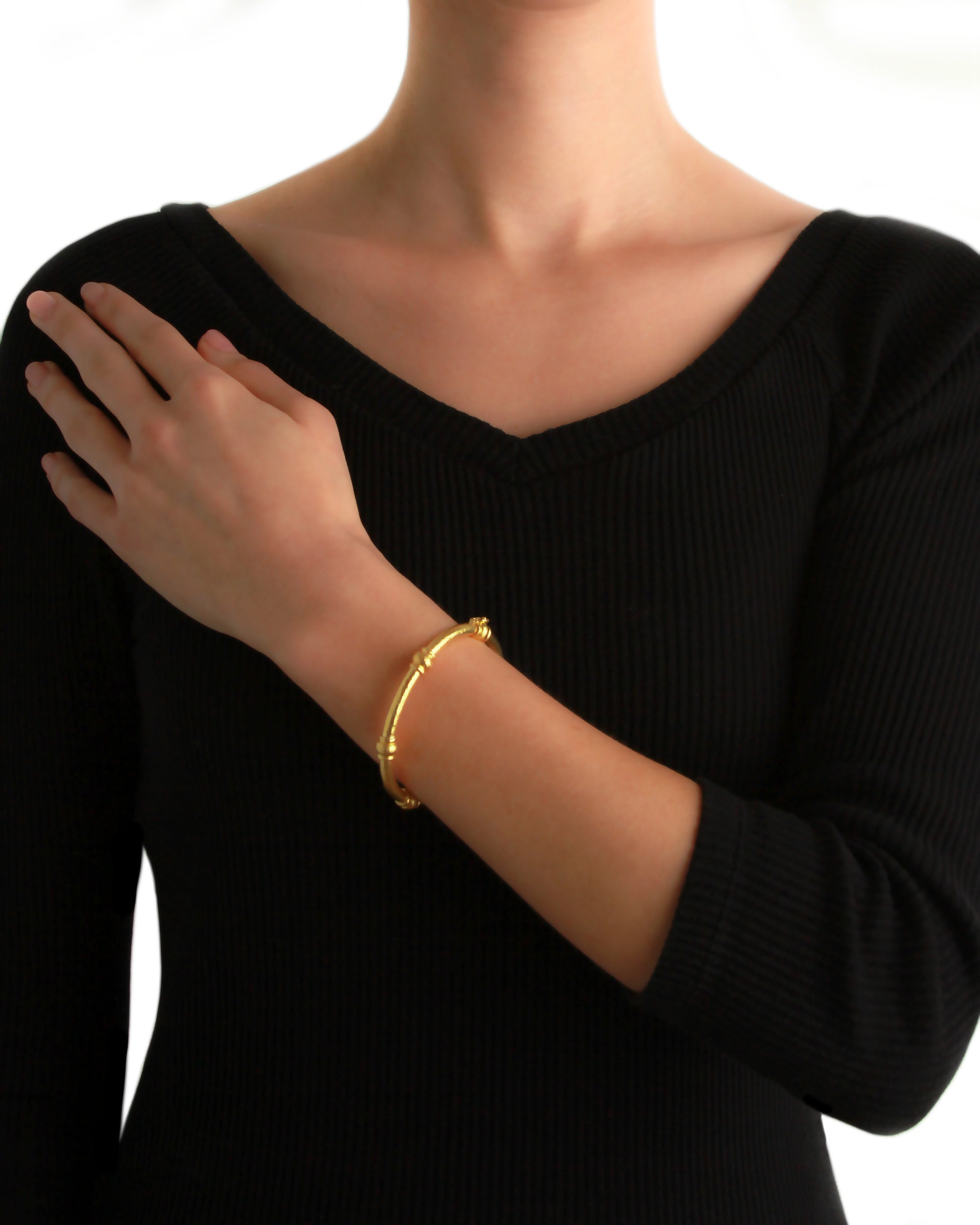 Heavy Wire Bangle with Six Barrels