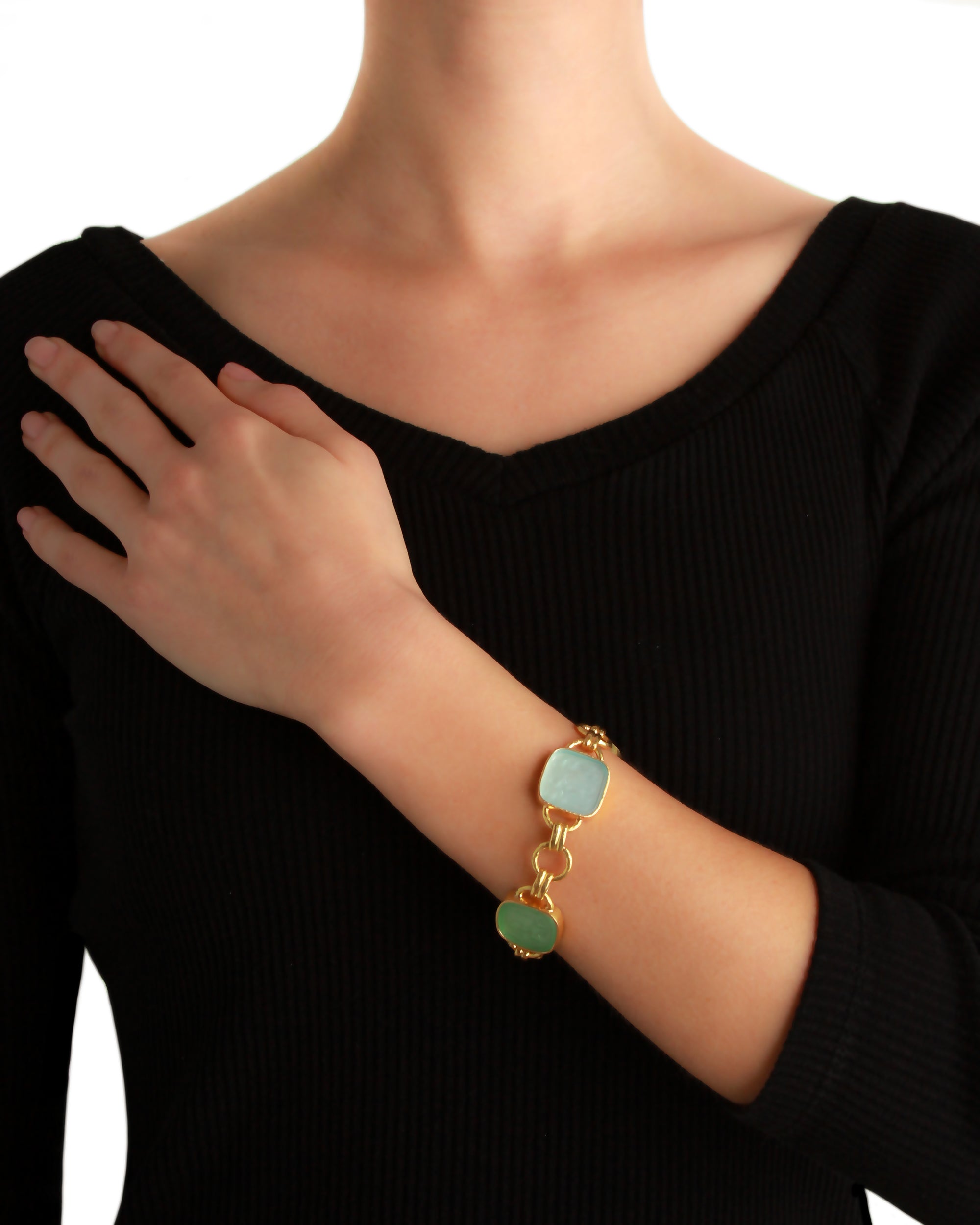 Venetian Glass Intaglio 'Seated Minerva' Bracelet