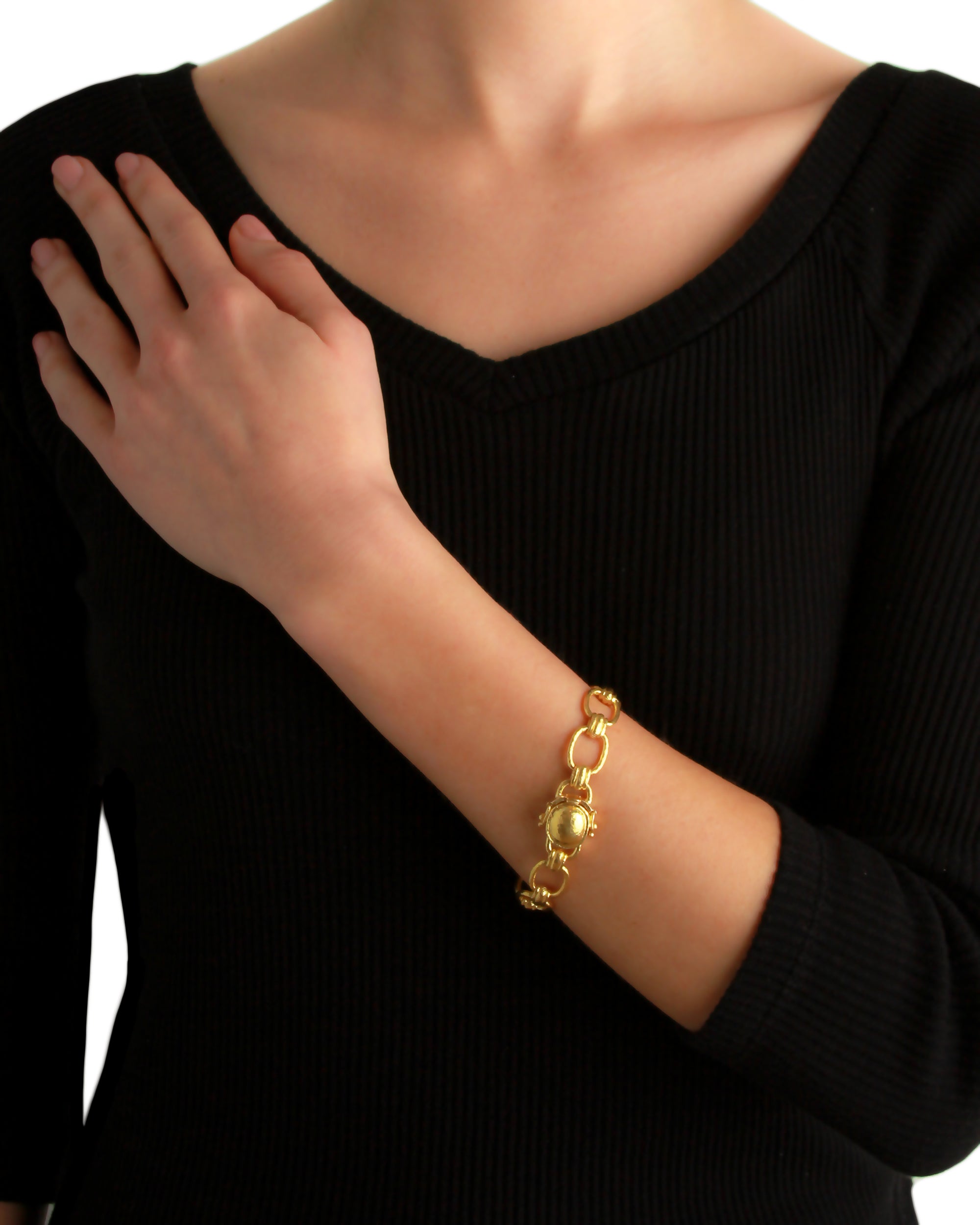 Small Rectangular and Banded Link Bracelet