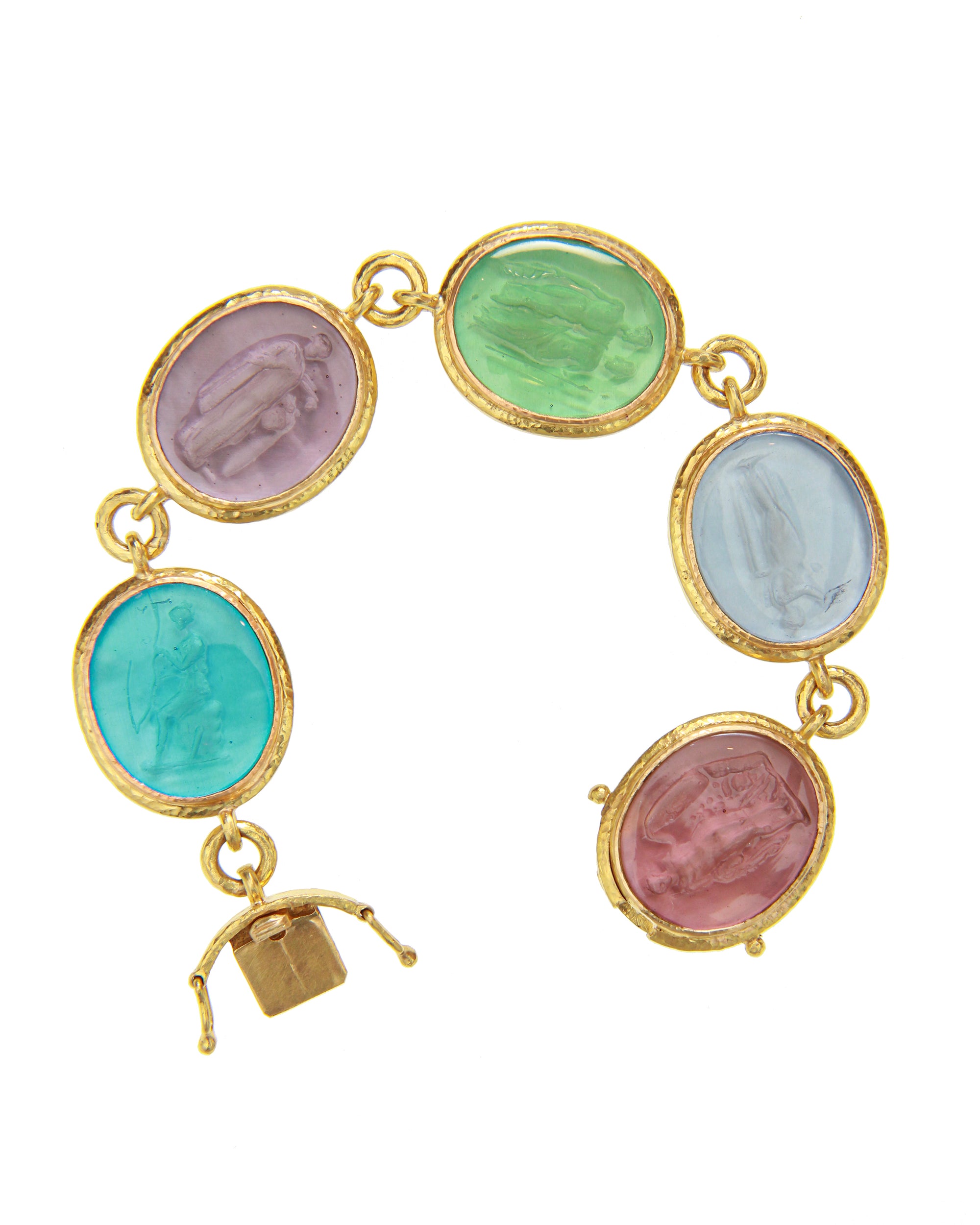 Pastel Venetian glass intaglio 'Goddess' Bracelet