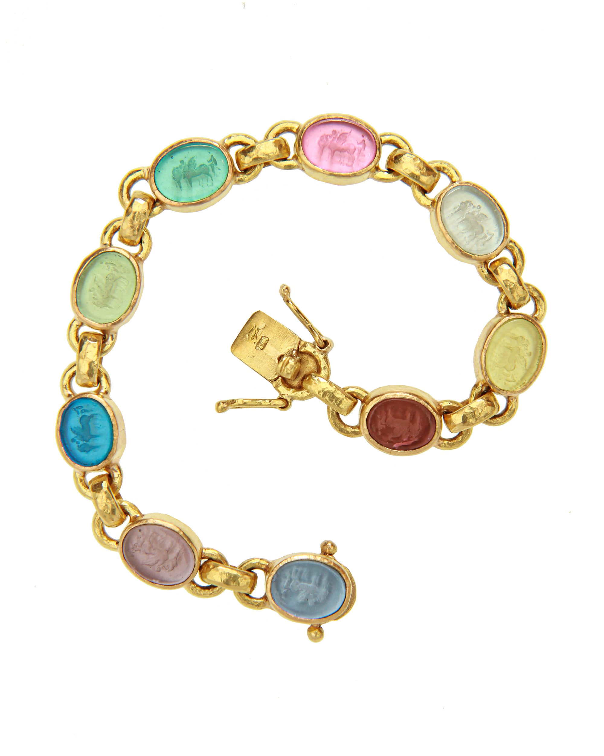 Pastel Venetian Glass Intaglio Bracelet