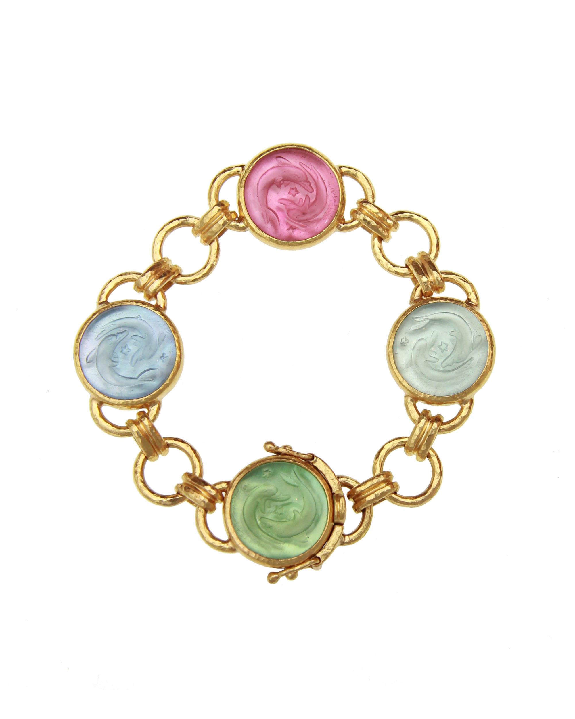 Pastel Venetian glass 'Dolphin Twins' Bracelet