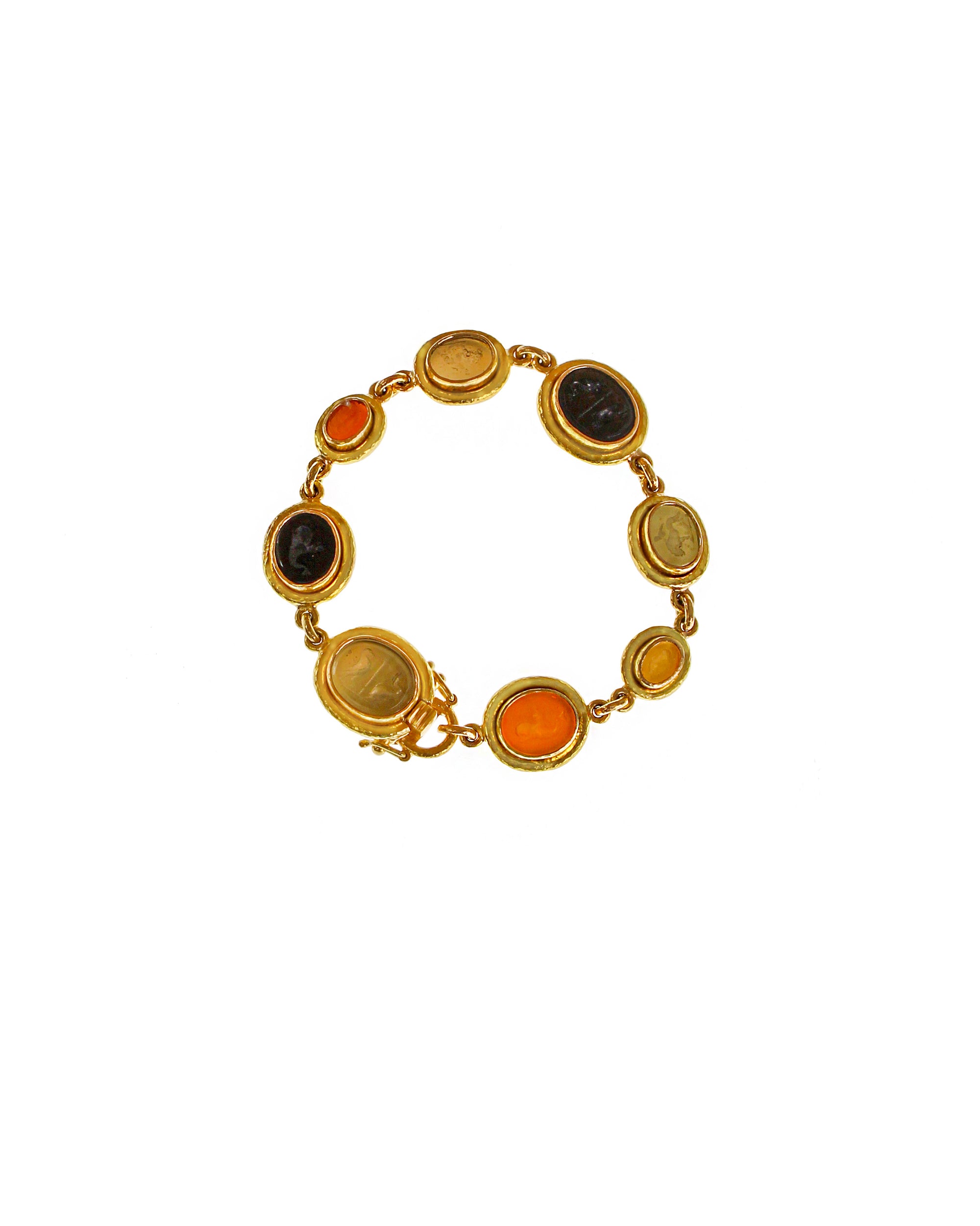 Neutral Venetian Glass Intaglio Bracelet