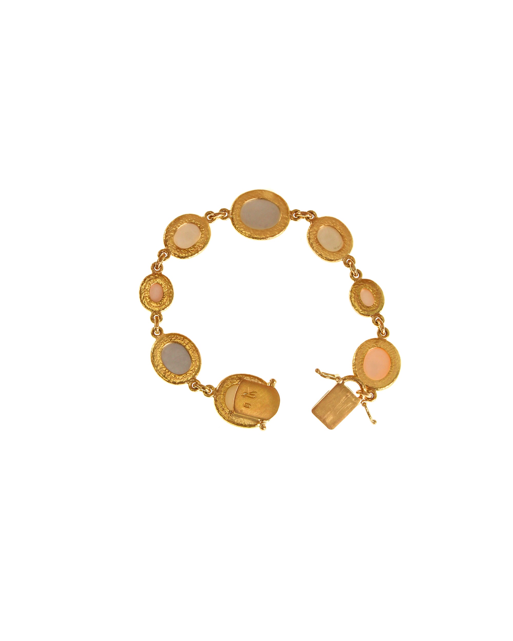 Neutral Venetian Glass Intaglio Bracelet