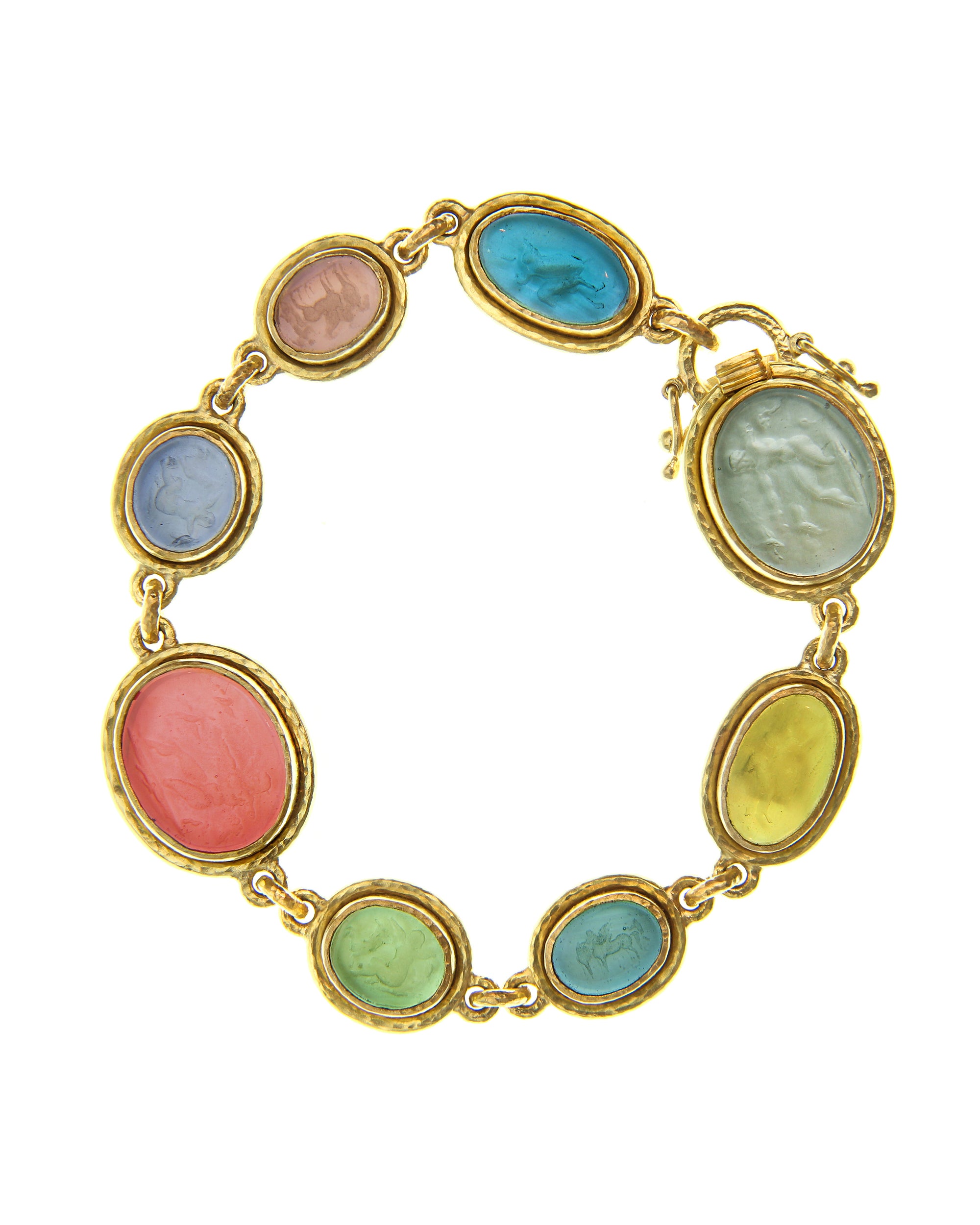 Pastel Venetian Glass Intaglio Bracelet