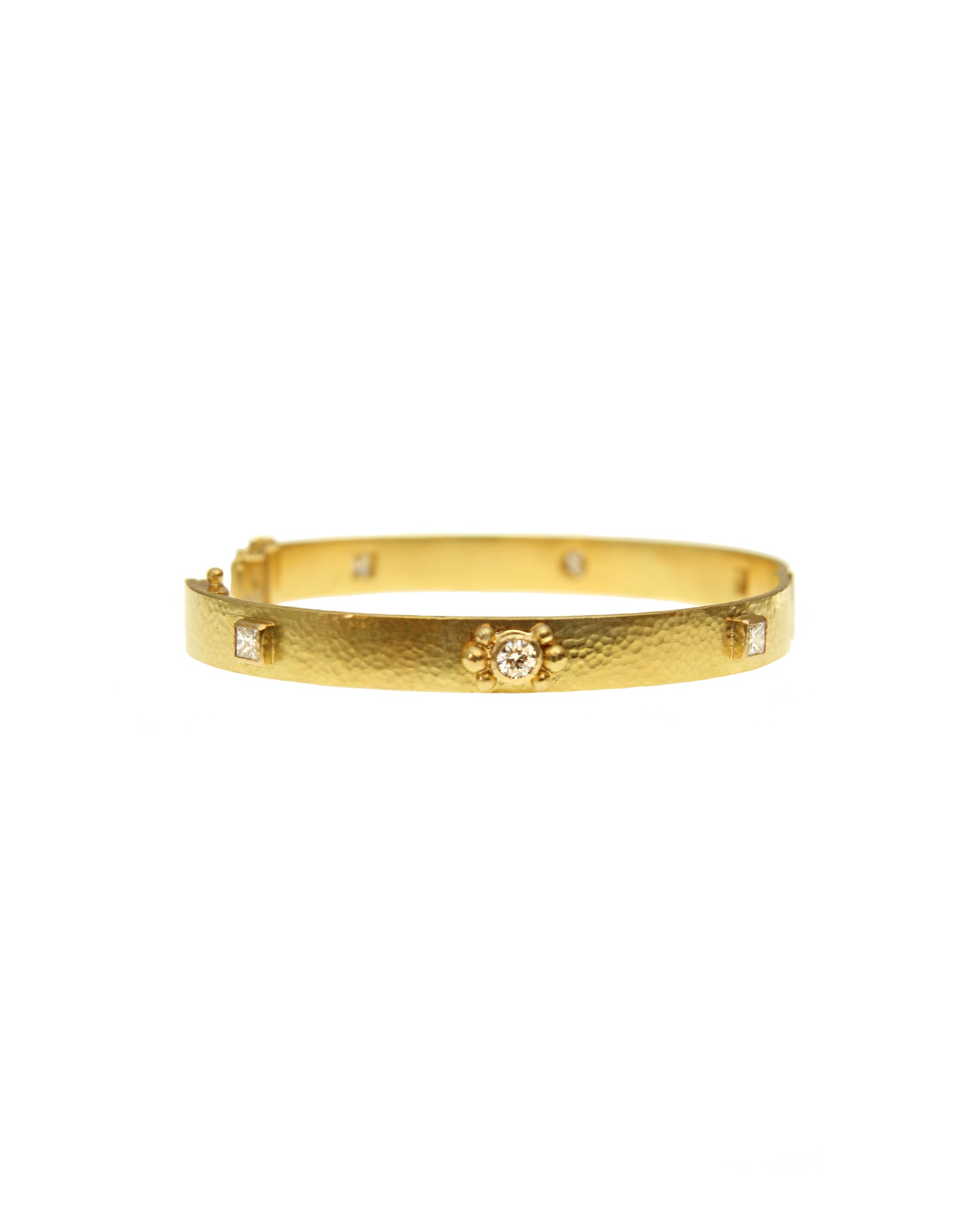 Flat Ribbon Bangle with Diamonds