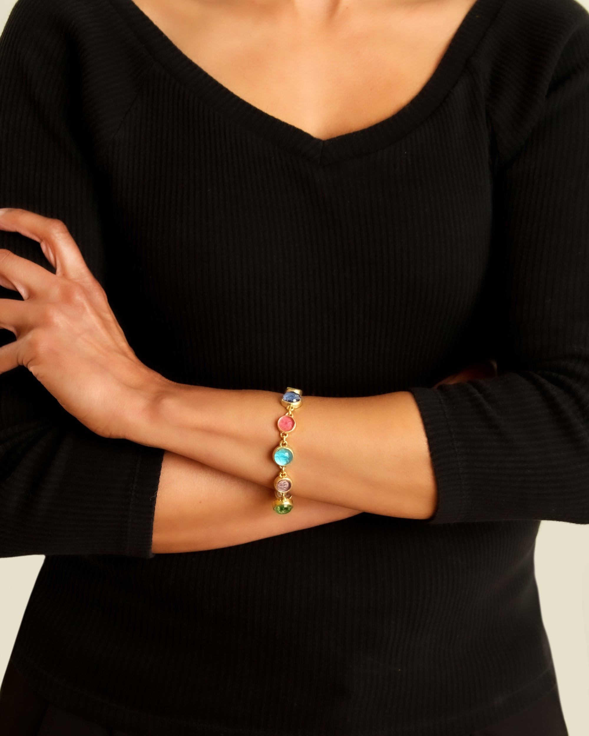 Pastel Small Venetian Glass Intaglio Bracelet