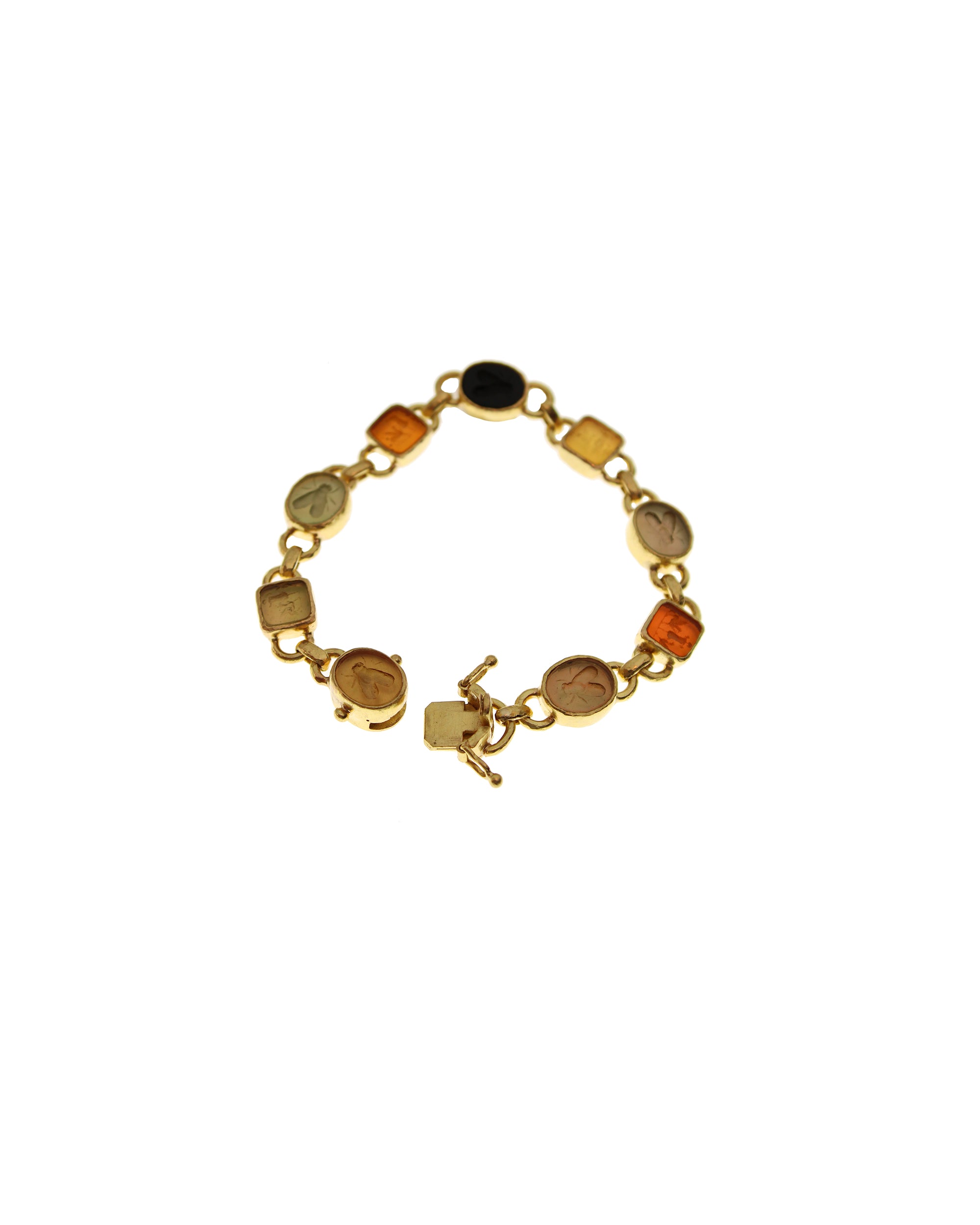 Neutral Venetian Glass Intaglio Bracelet