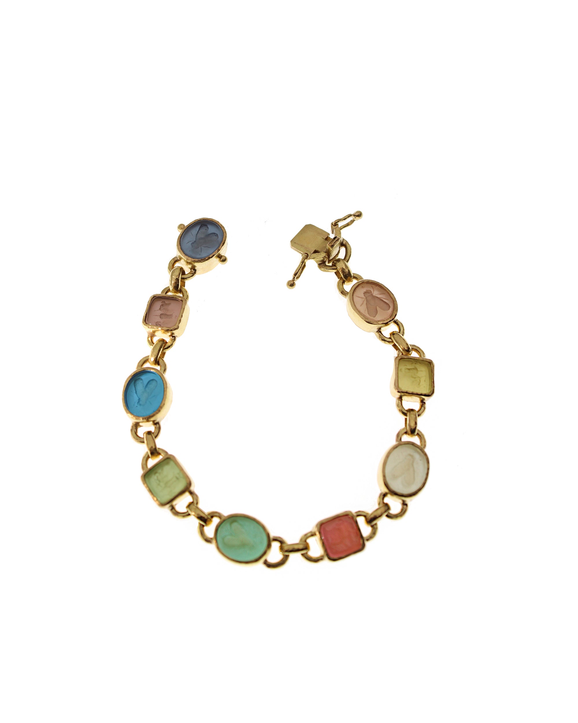Pastel Venetian Glass Intaglio Bracelet