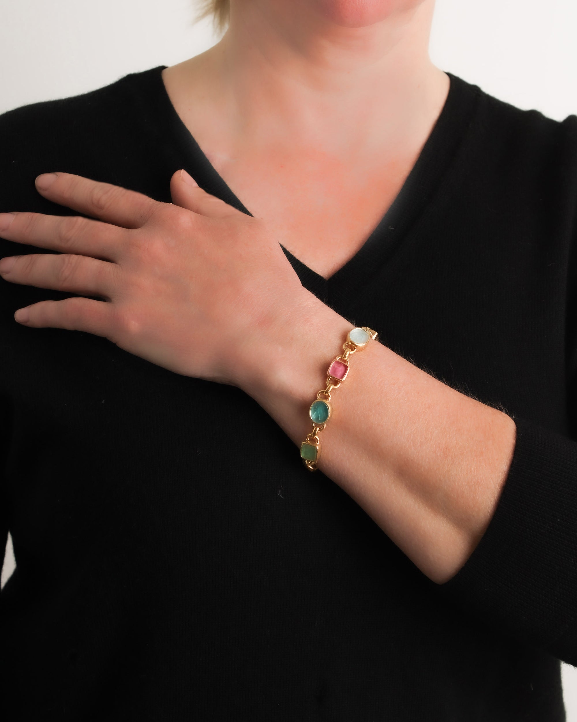 Pastel Venetian Glass Intaglio Bracelet