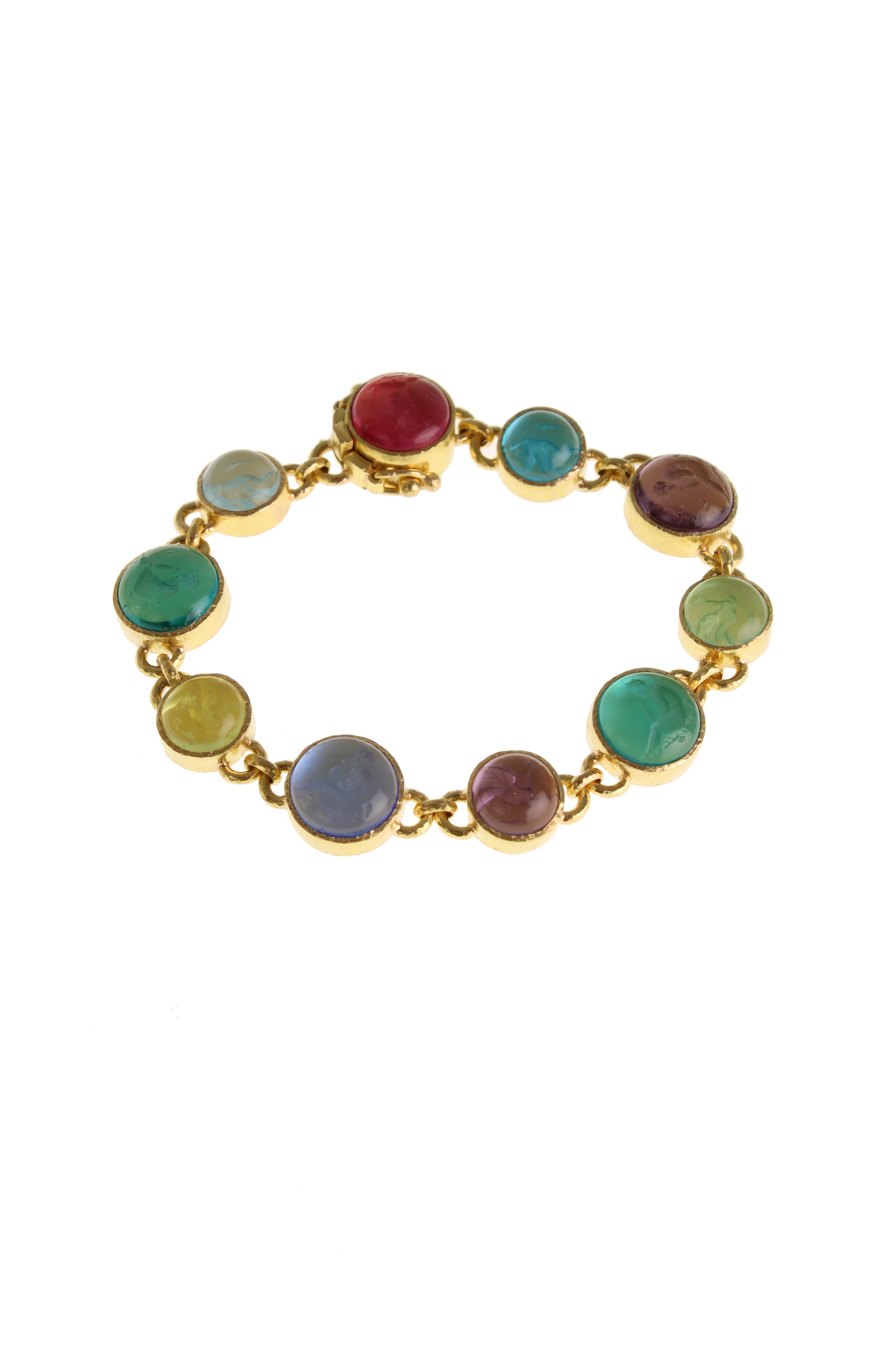 Pastel Round Venetian Glass Intaglio Bracelet