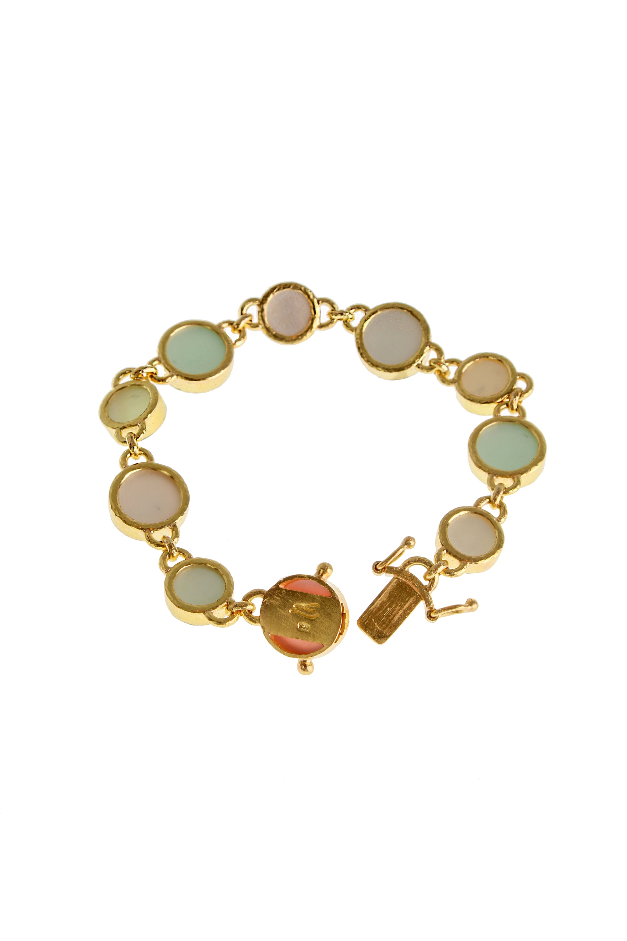 Pastel Round Venetian Glass Intaglio Bracelet