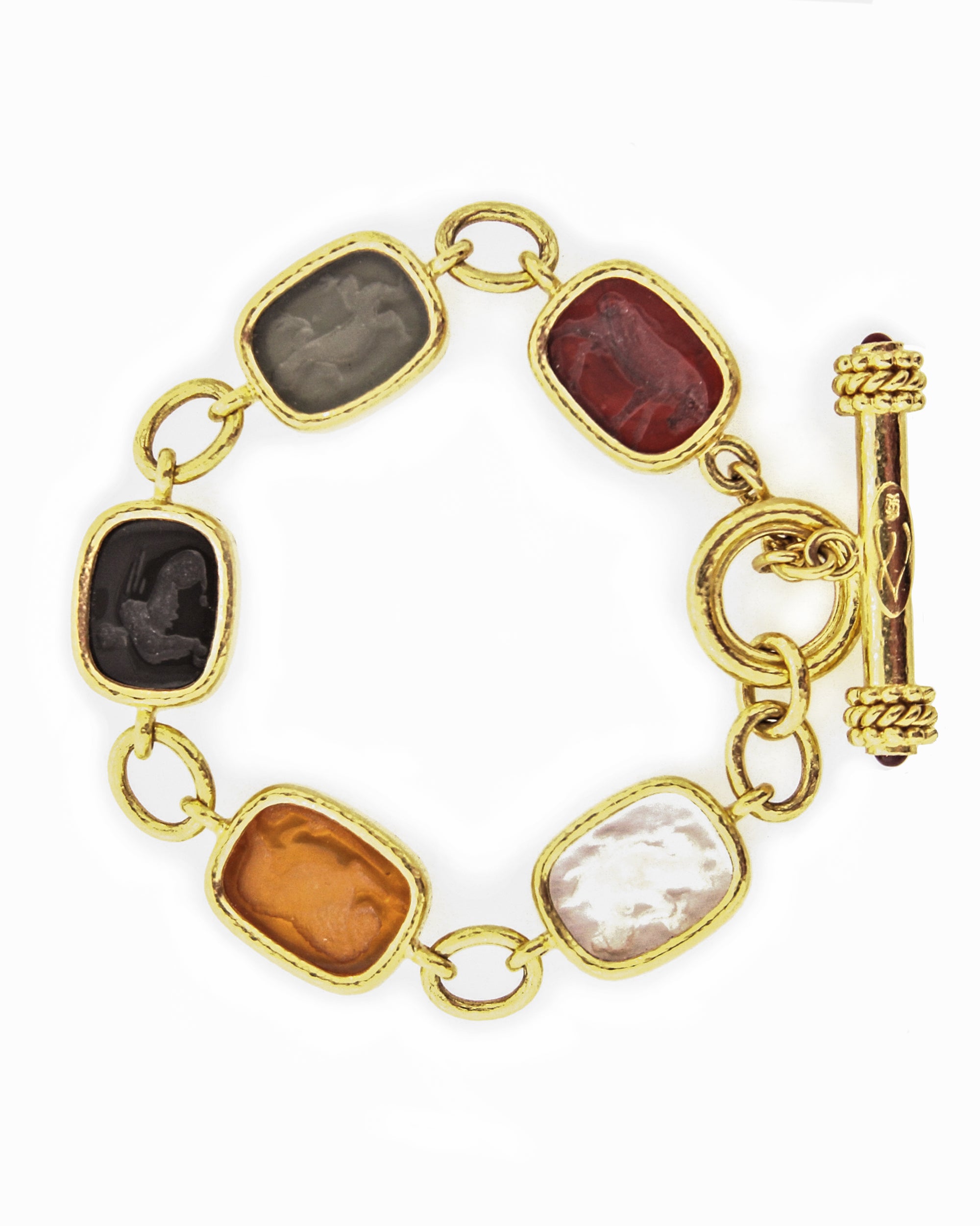 Venetian Glass Intaglio 'Antique Animals' Bracelet