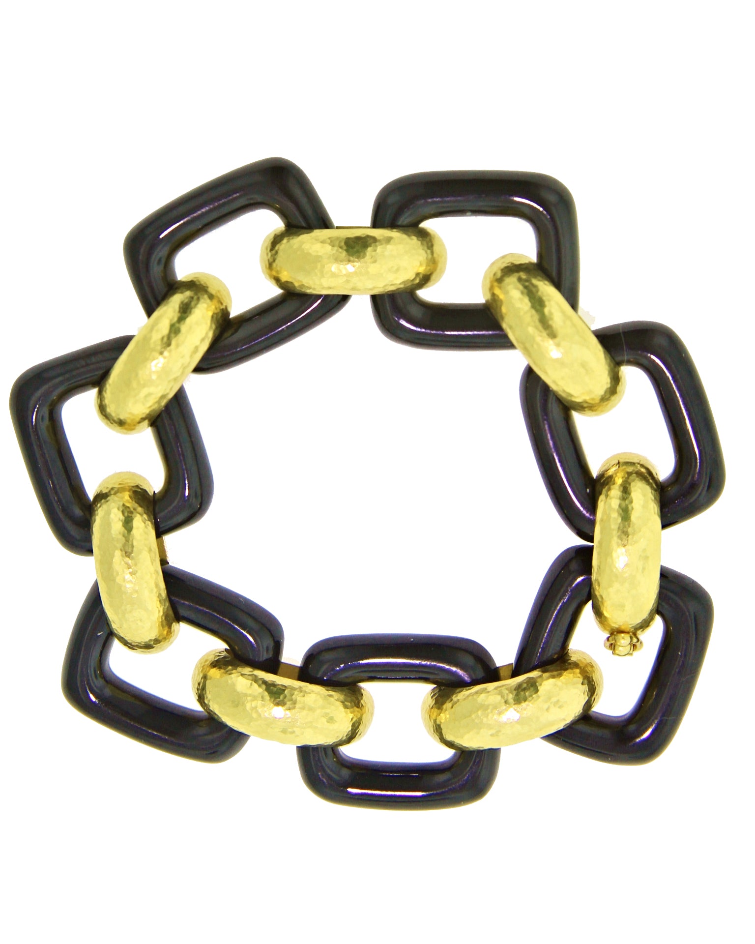 Black Jade 'Small Livorno' Link Bracelet