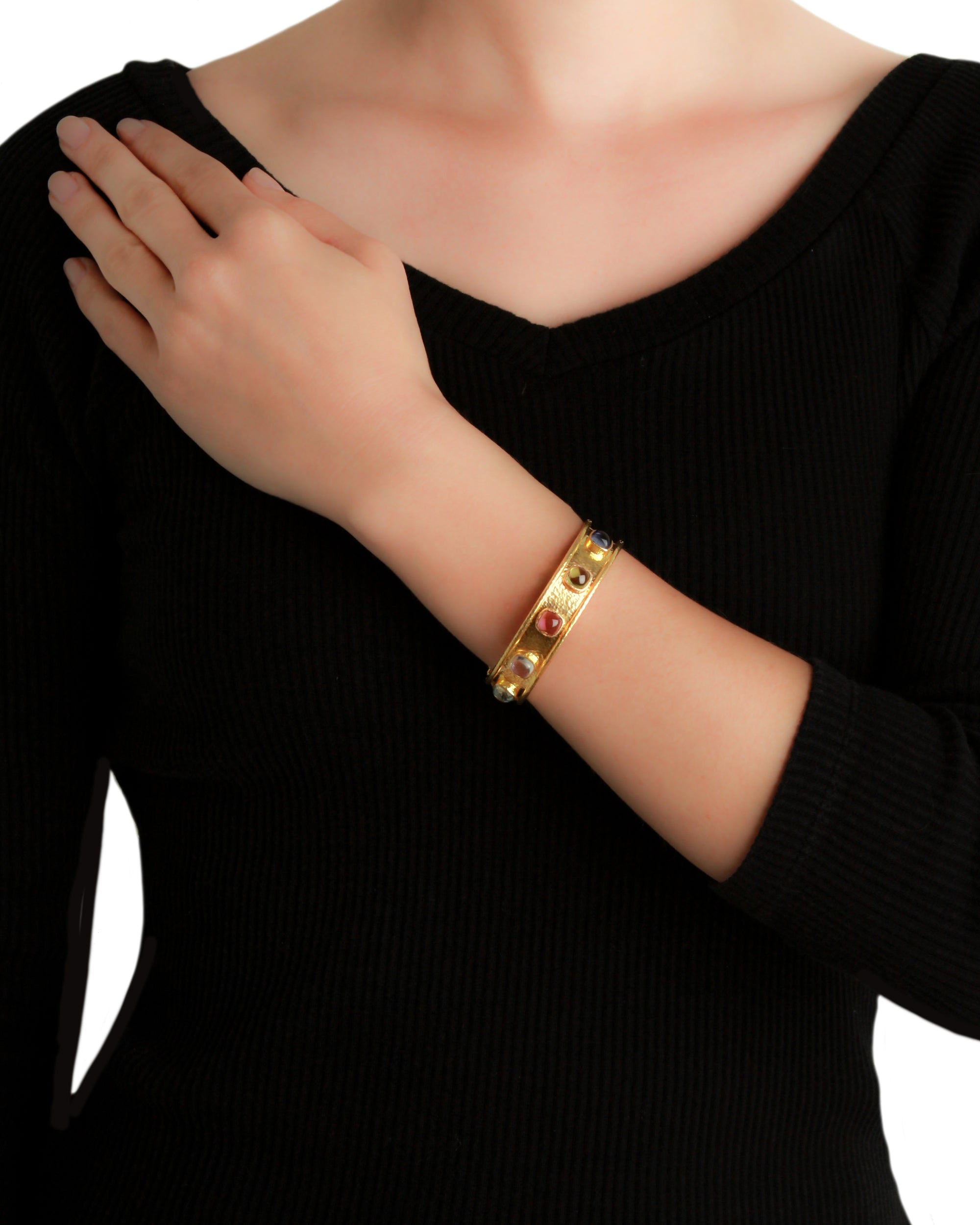 Narrow Flat Tutti Frutti Bangle