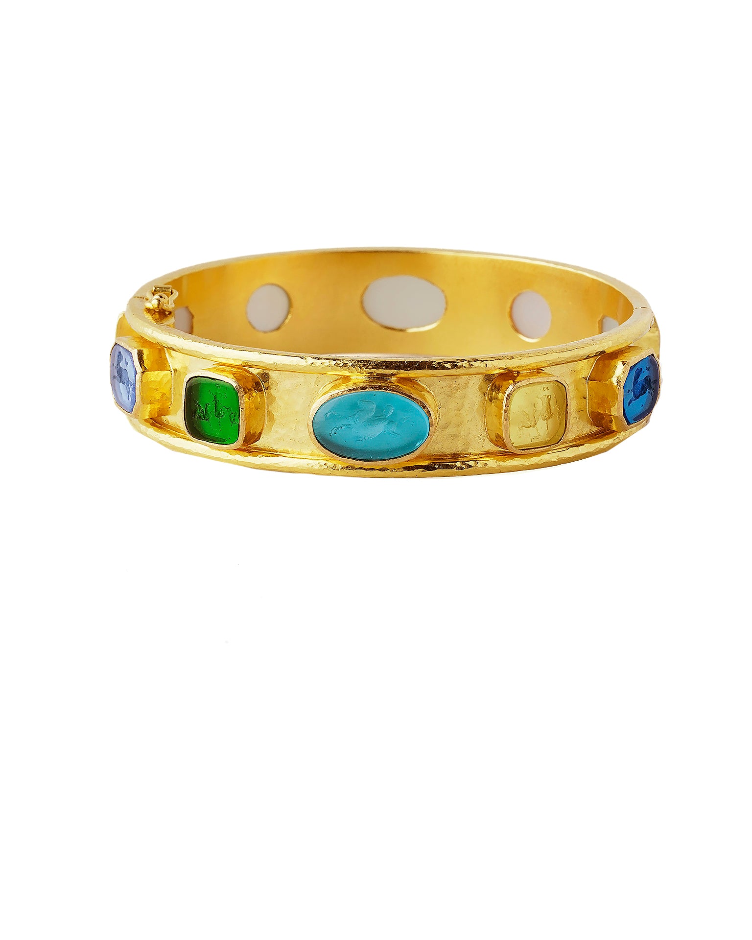 Pastel Venetian Glass Intaglio Thin Bangle