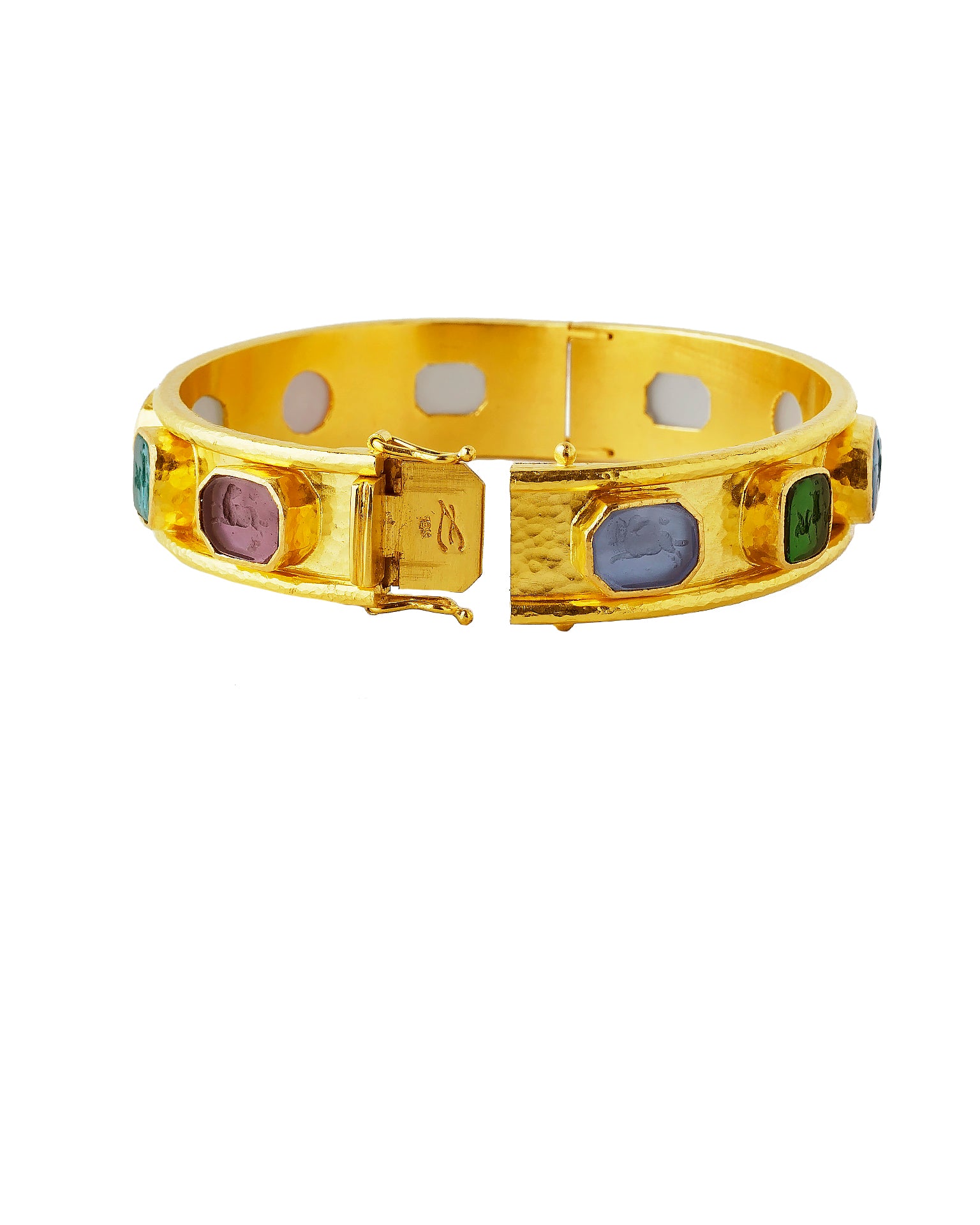 Pastel Venetian Glass Intaglio Thin Bangle