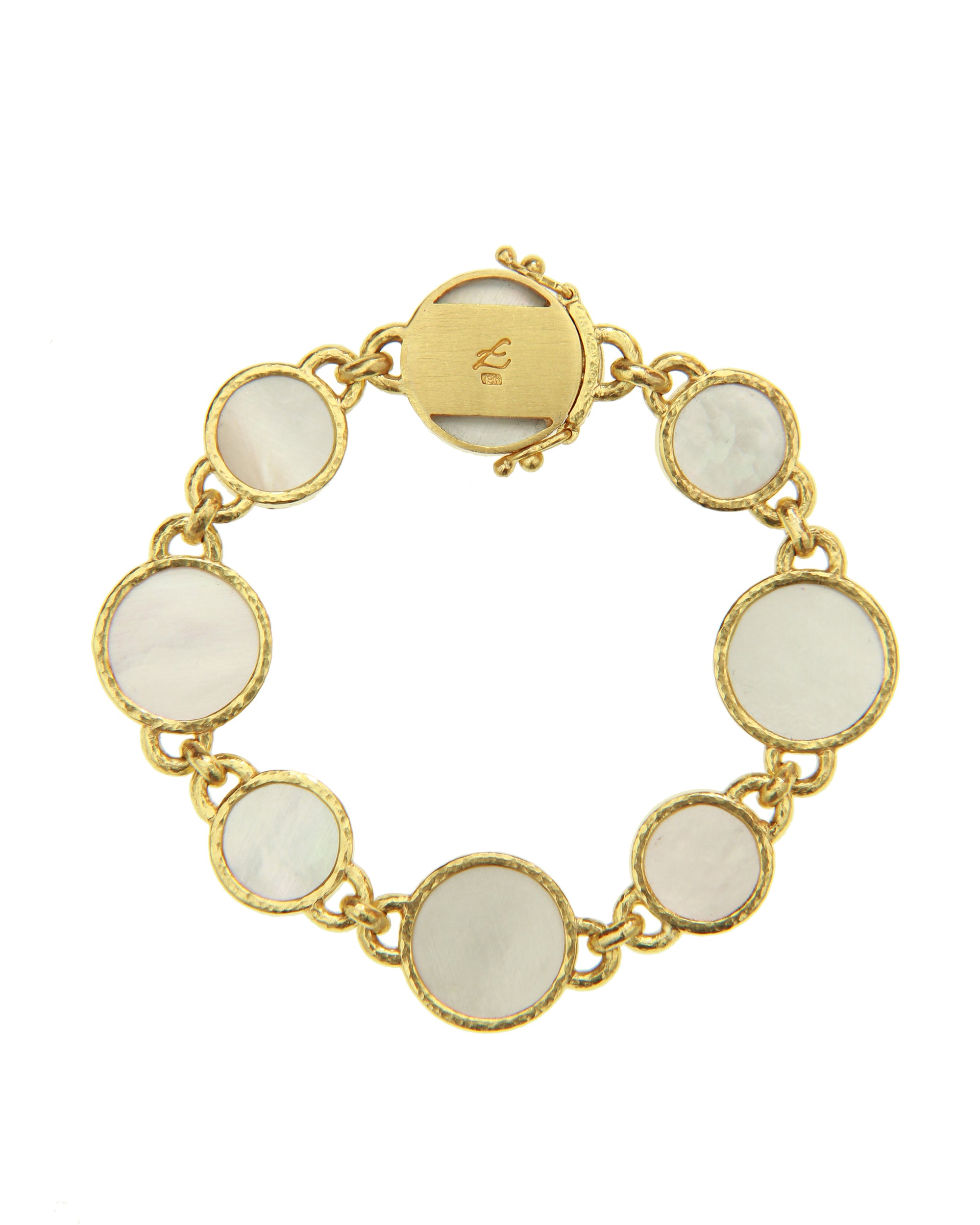 Neutral Round Venetian Glass Intaglio Bracelet