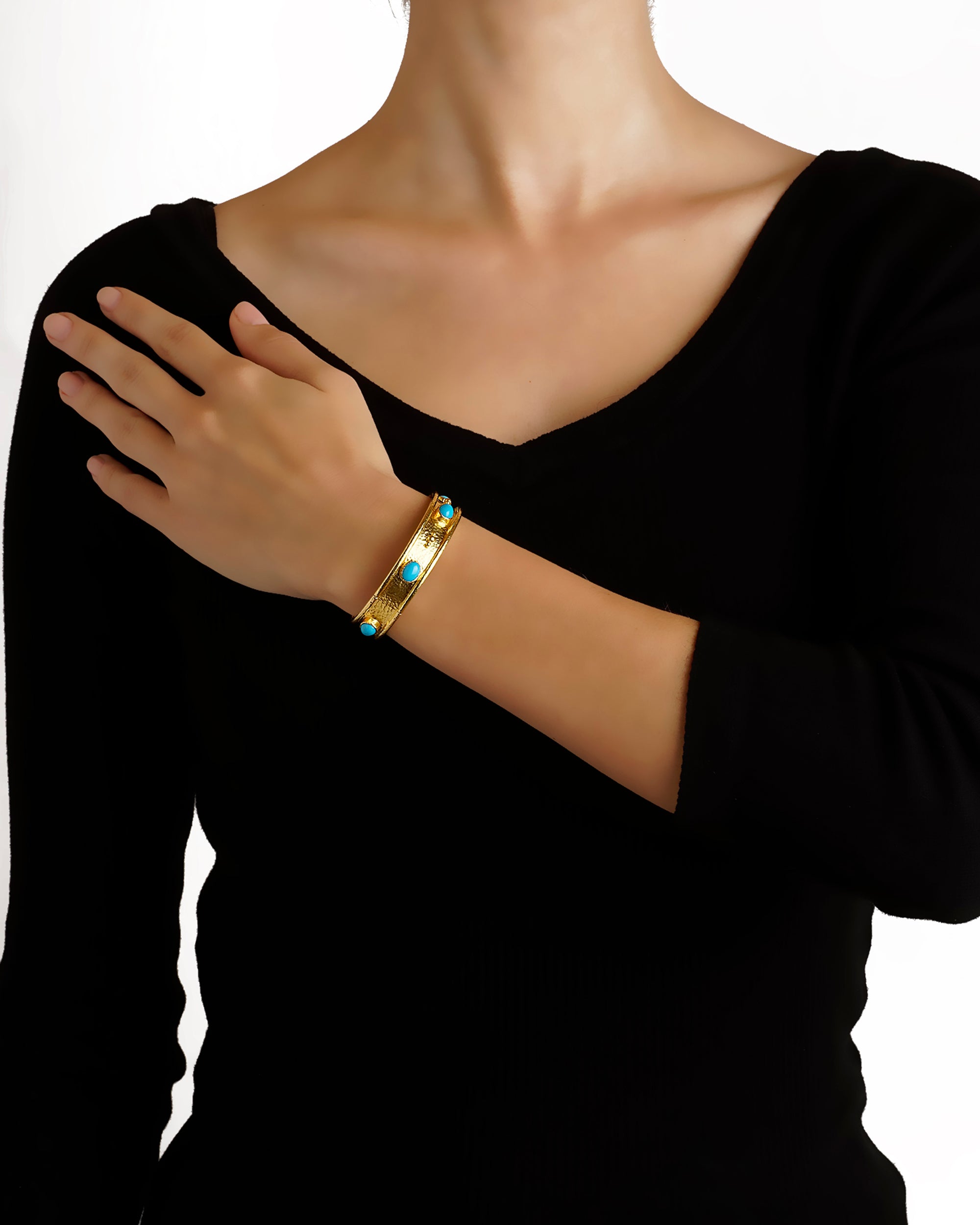 Sleeping Beauty Turquoise Flat Narrow Bangle