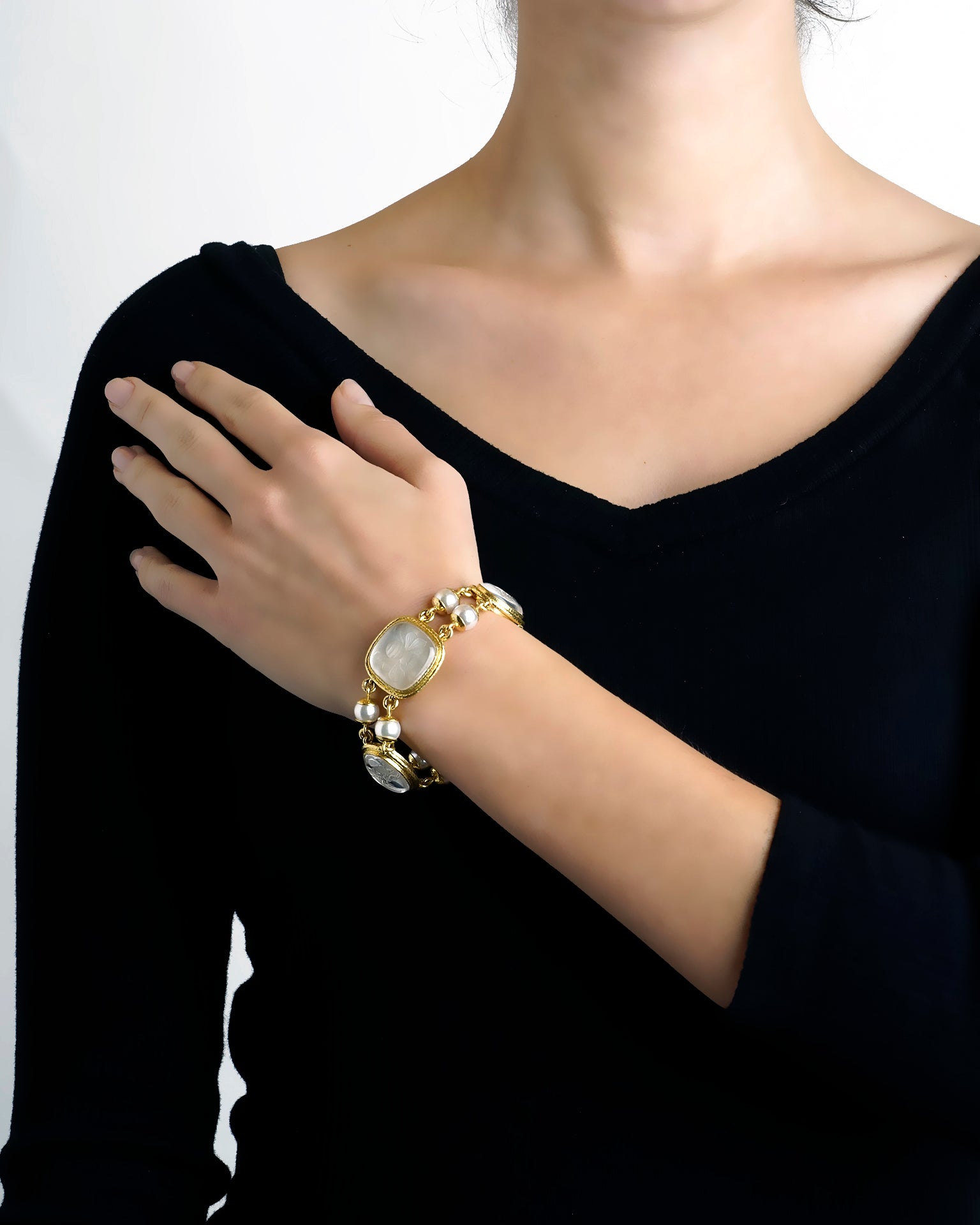 Rock Crystal Intaglio Bracelet