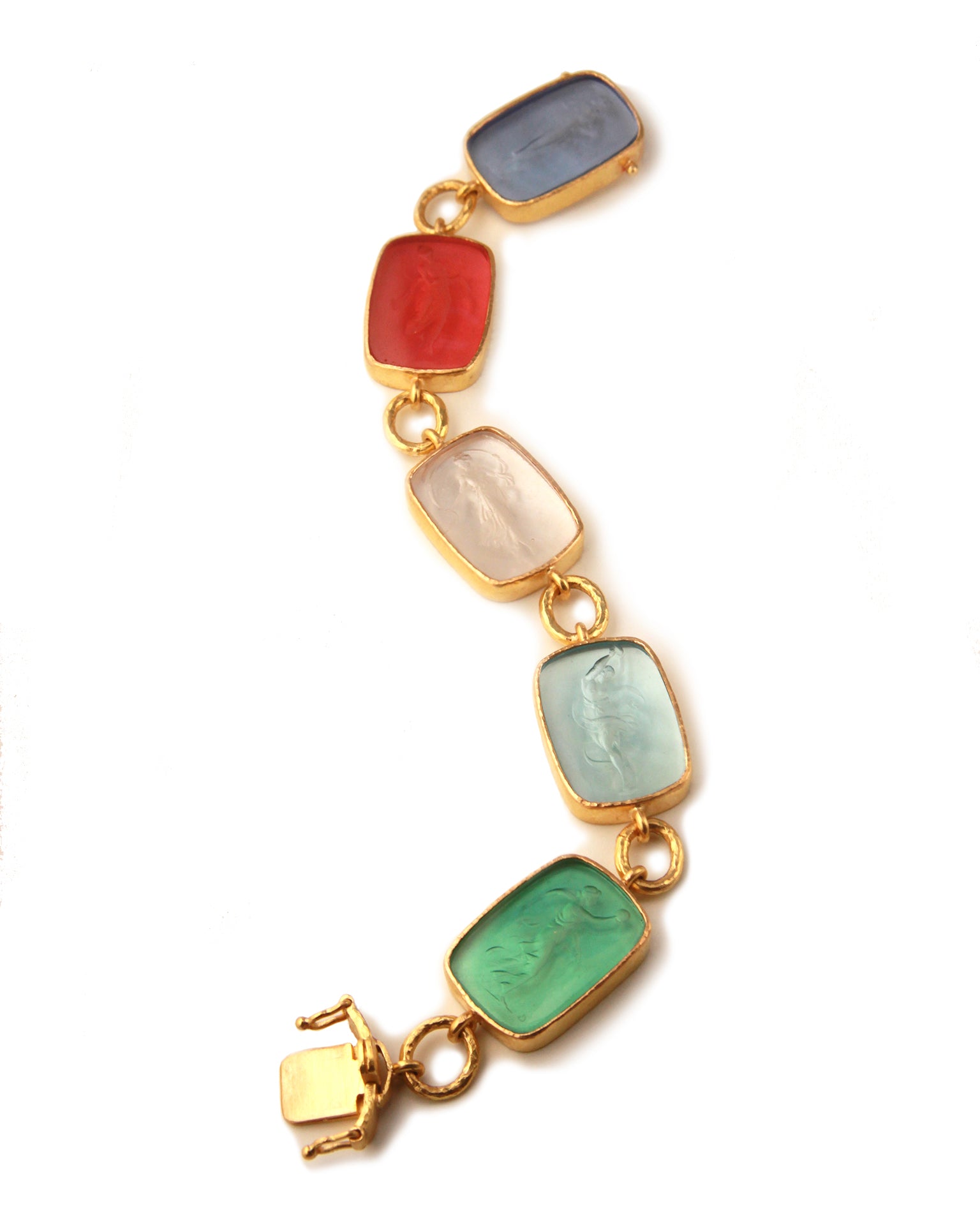Pastel Venetian Glass Intaglio 'Muse' Bracelet