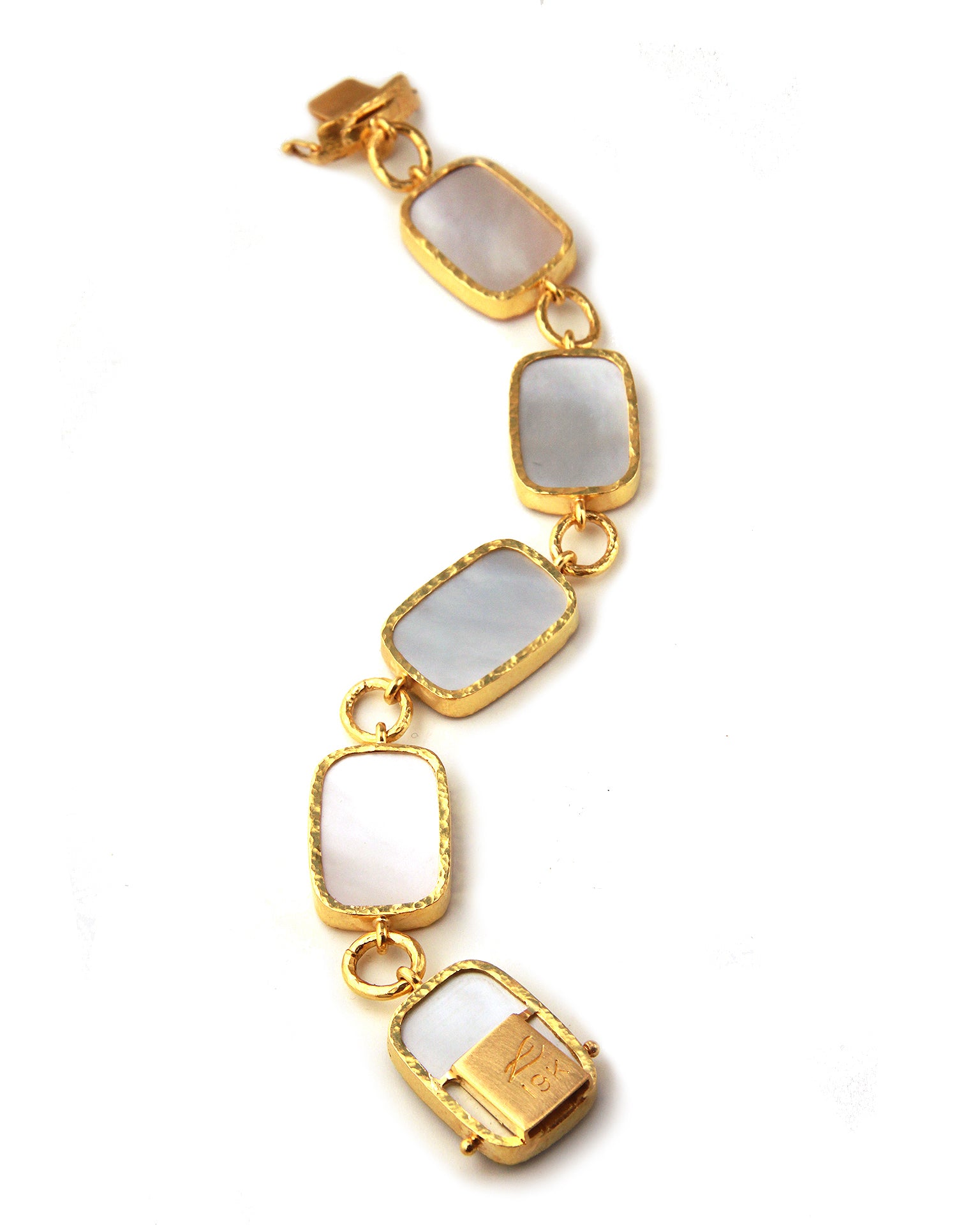 Neutral Venetian Glass Intaglio 'Muse' Bracelet