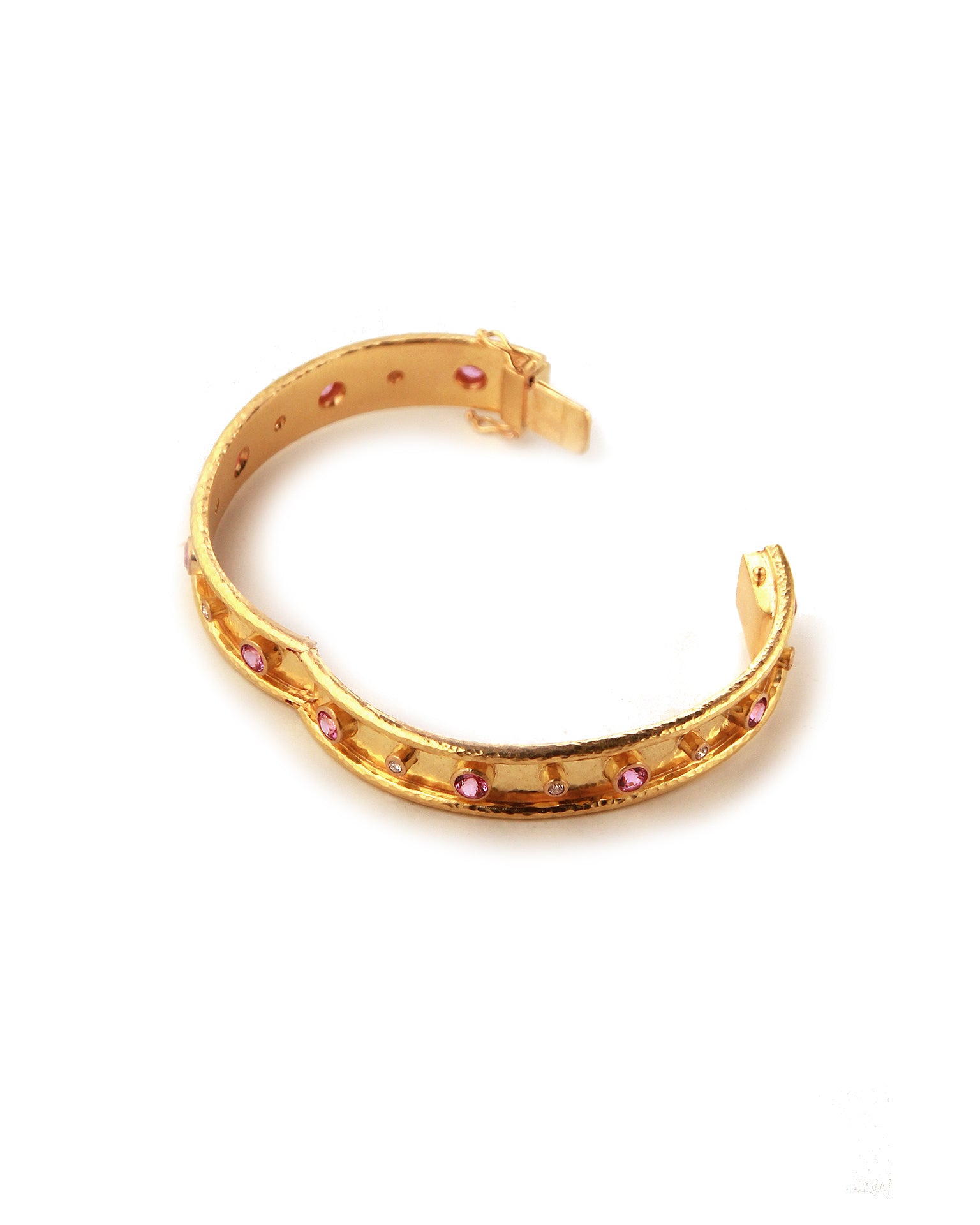Pink Sapphire and Diamond Bangle