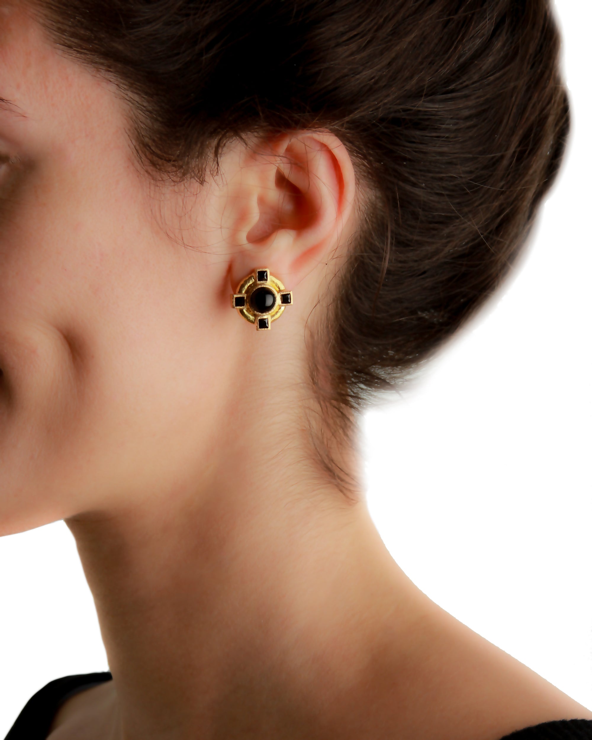 Onyx and Black Spinel Earrings