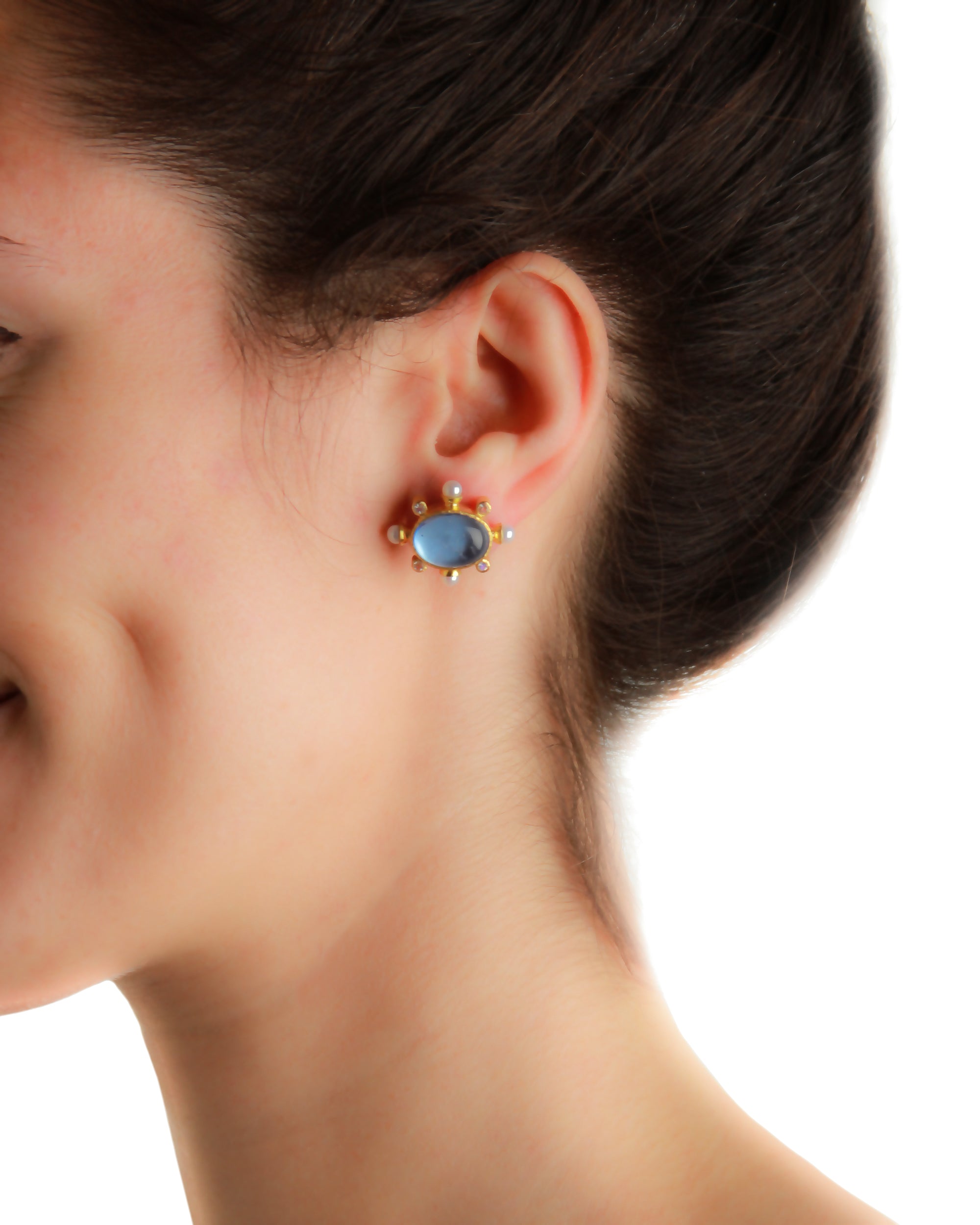 Peacock 'Cabochon Equestrian' Stud Earrings