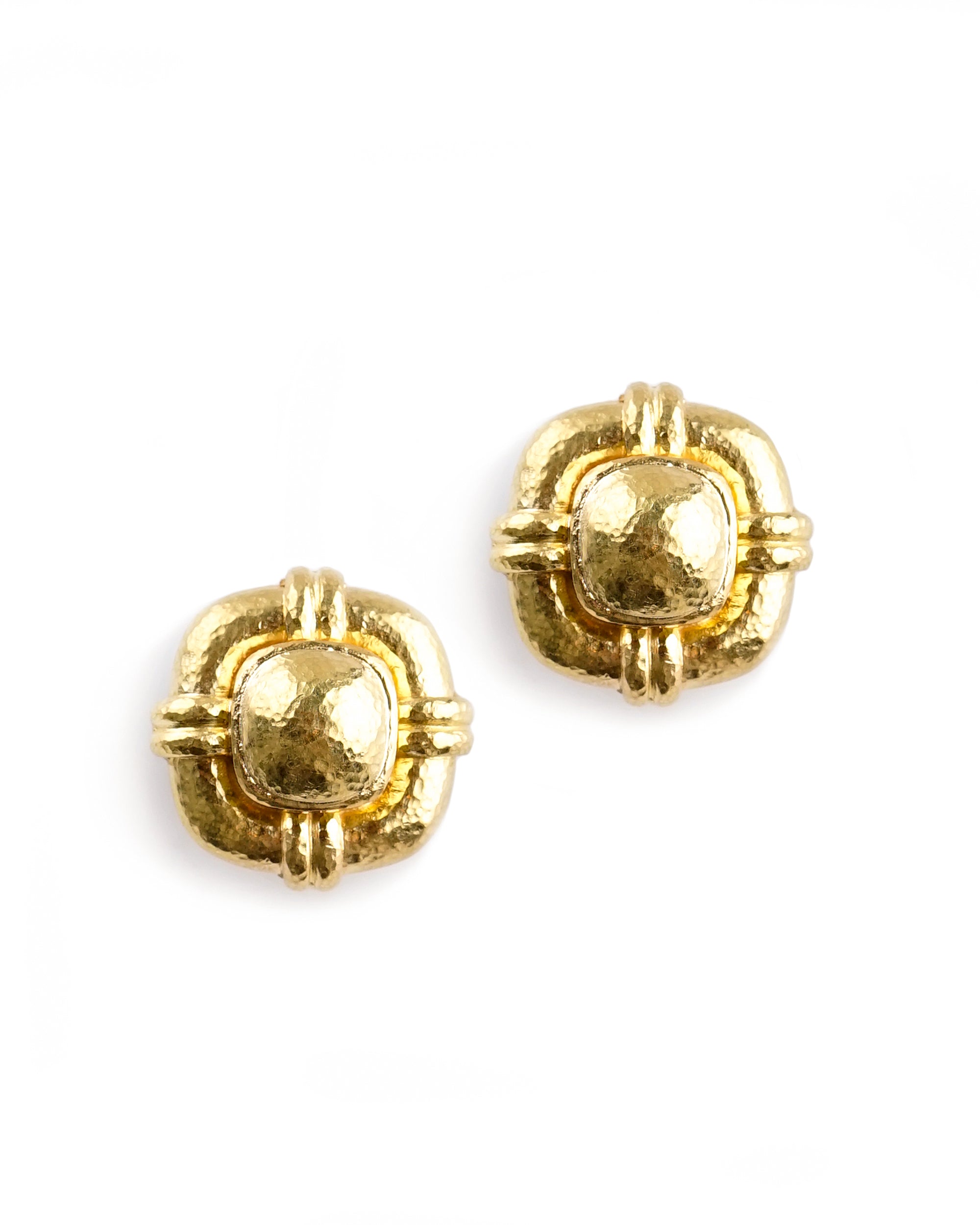 Square Gold Dome Earrings