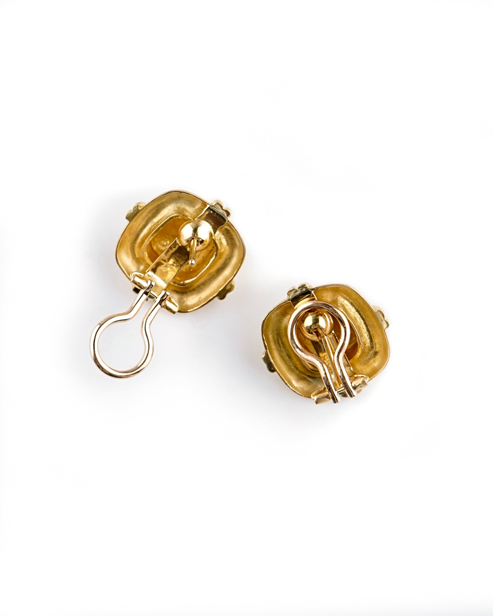 Square Gold Dome Earrings