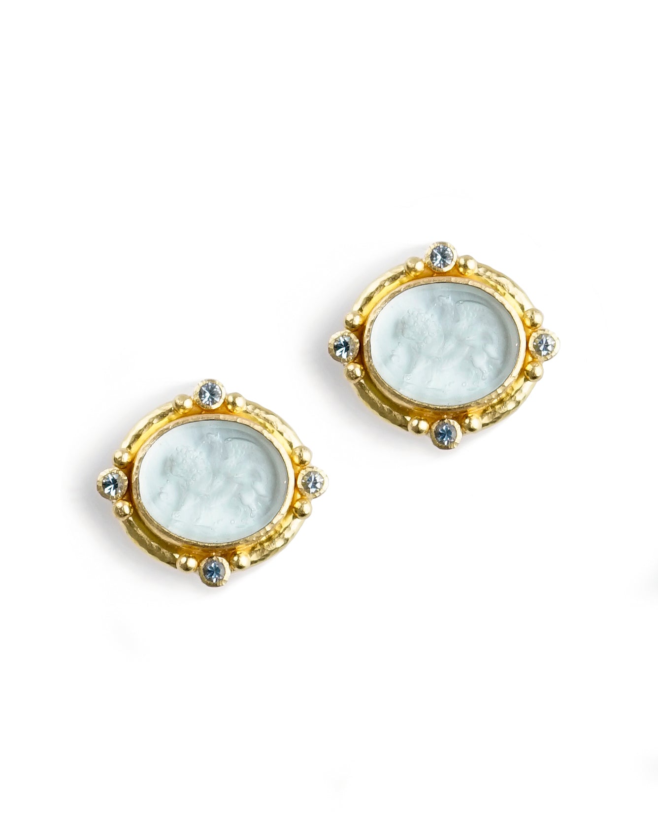 Light Aqua'Griffin and Lion' Earrings