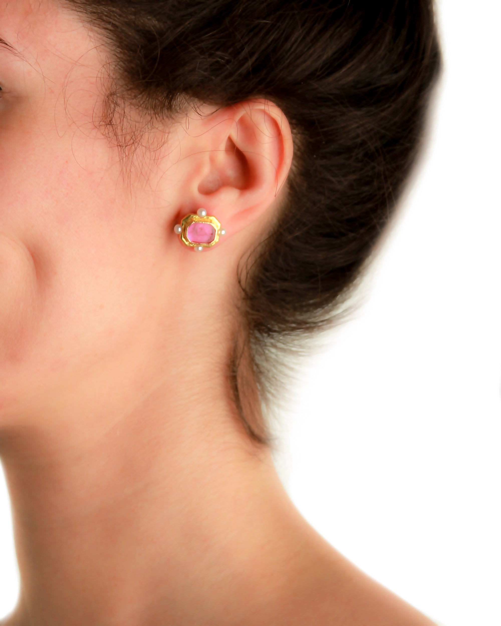 Pink 'Chimera' Stud Earrings in Pink