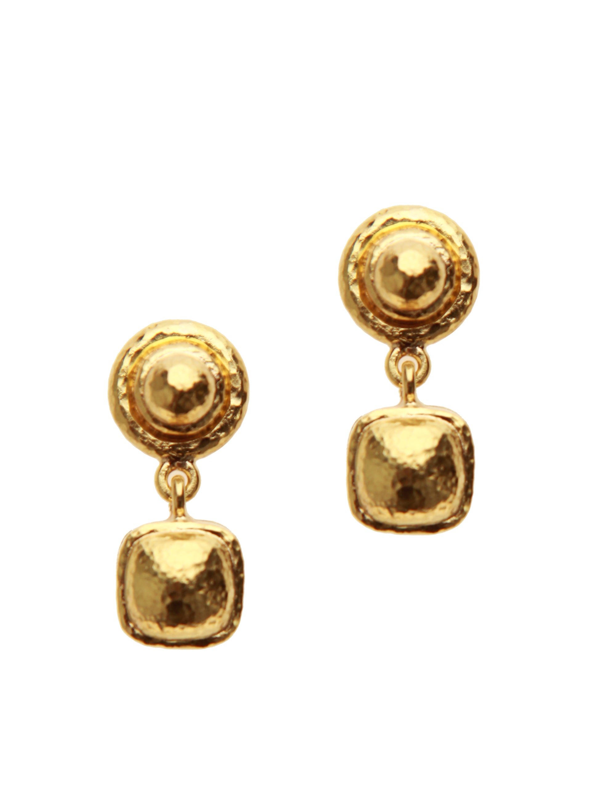 Gold drop stud earring
