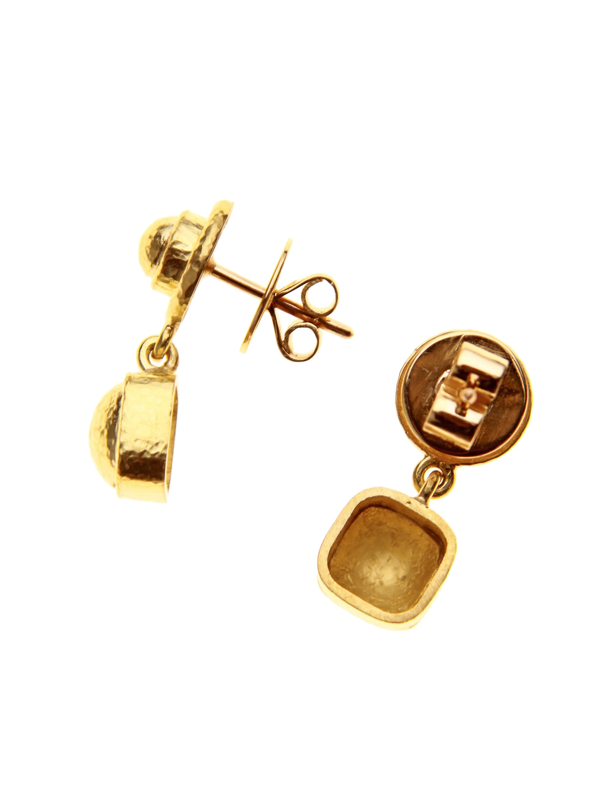 Gold drop stud earring