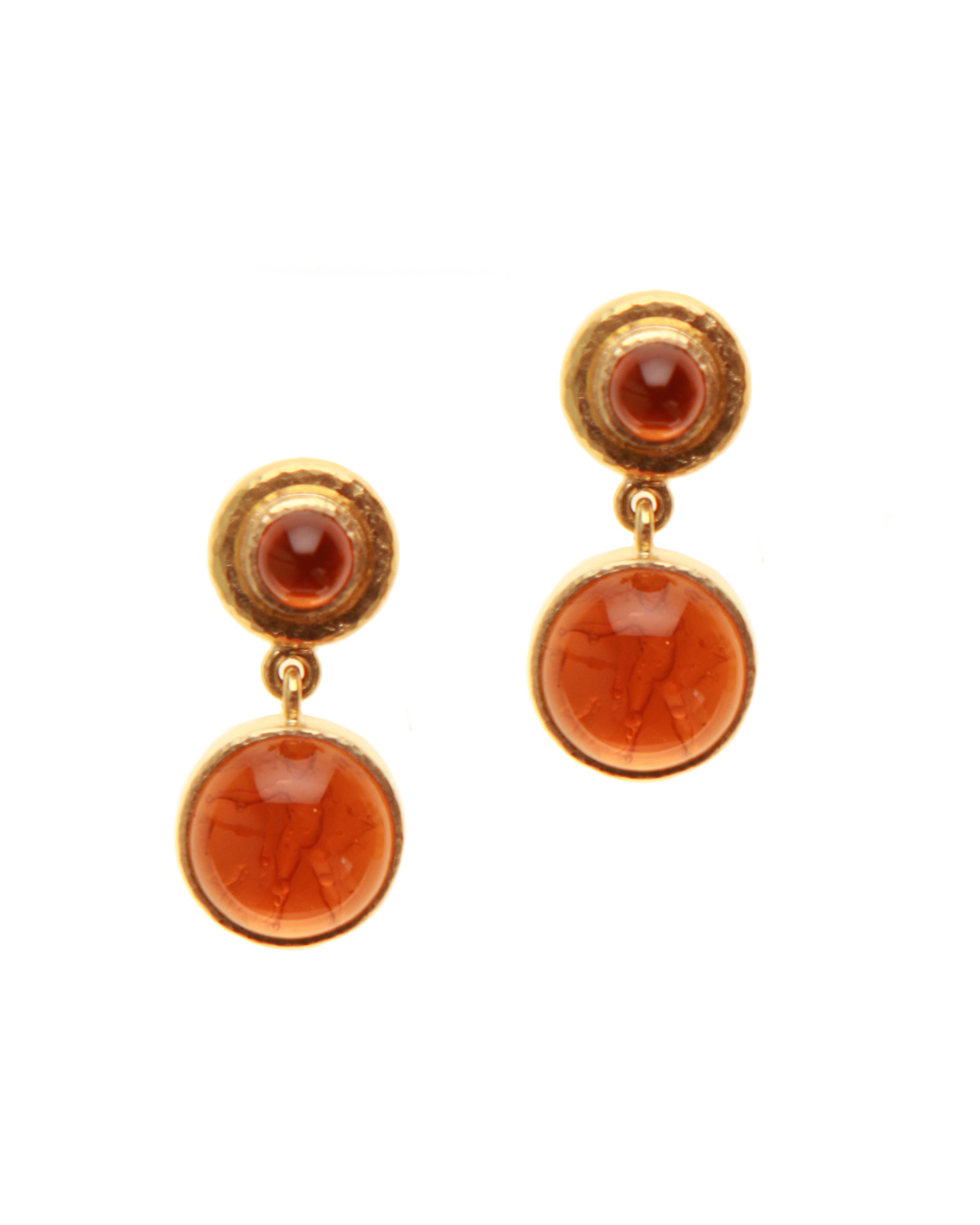Amber 'Cabochon Putto and Duck' Earrings