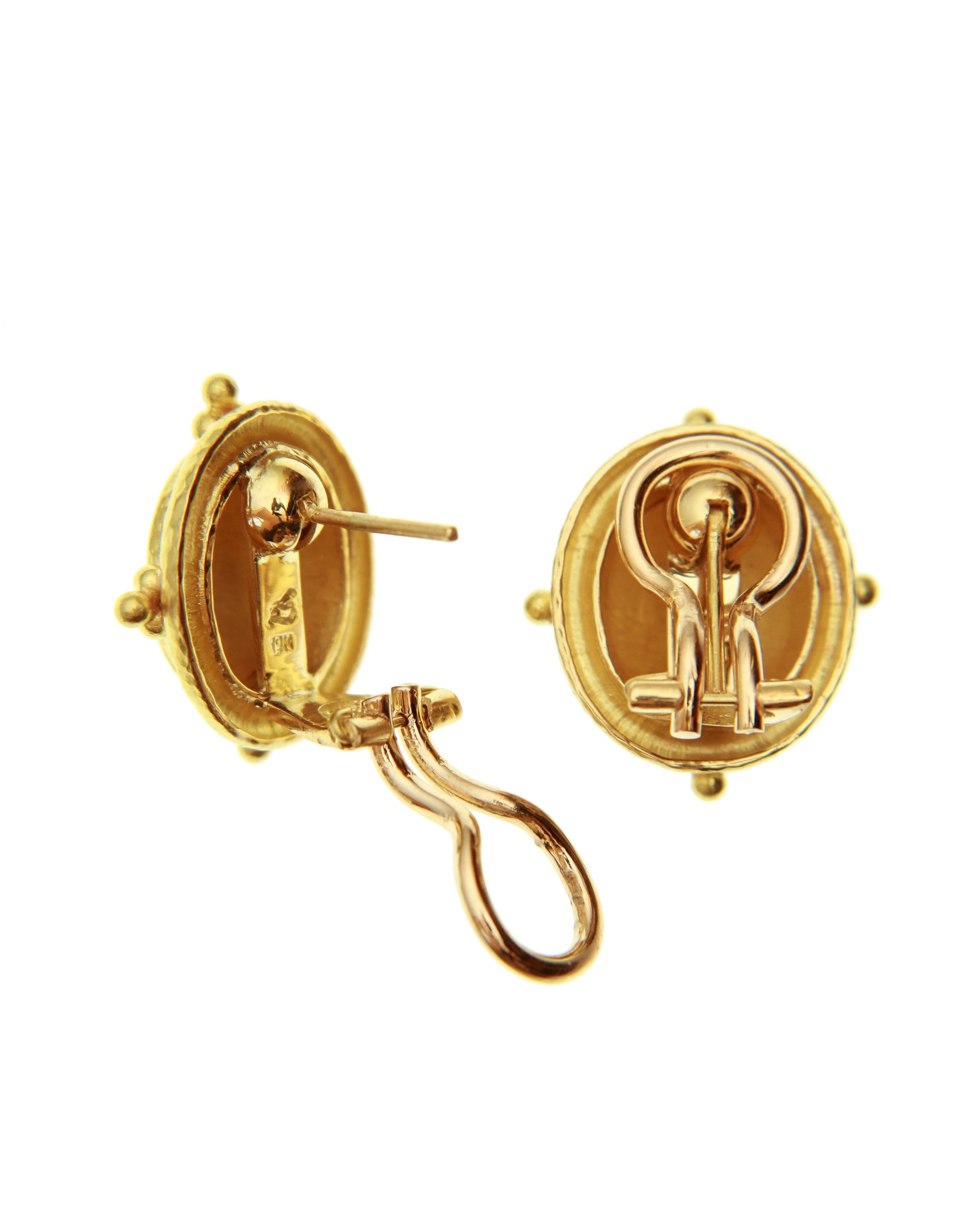 Gold Dome Earring with Triads