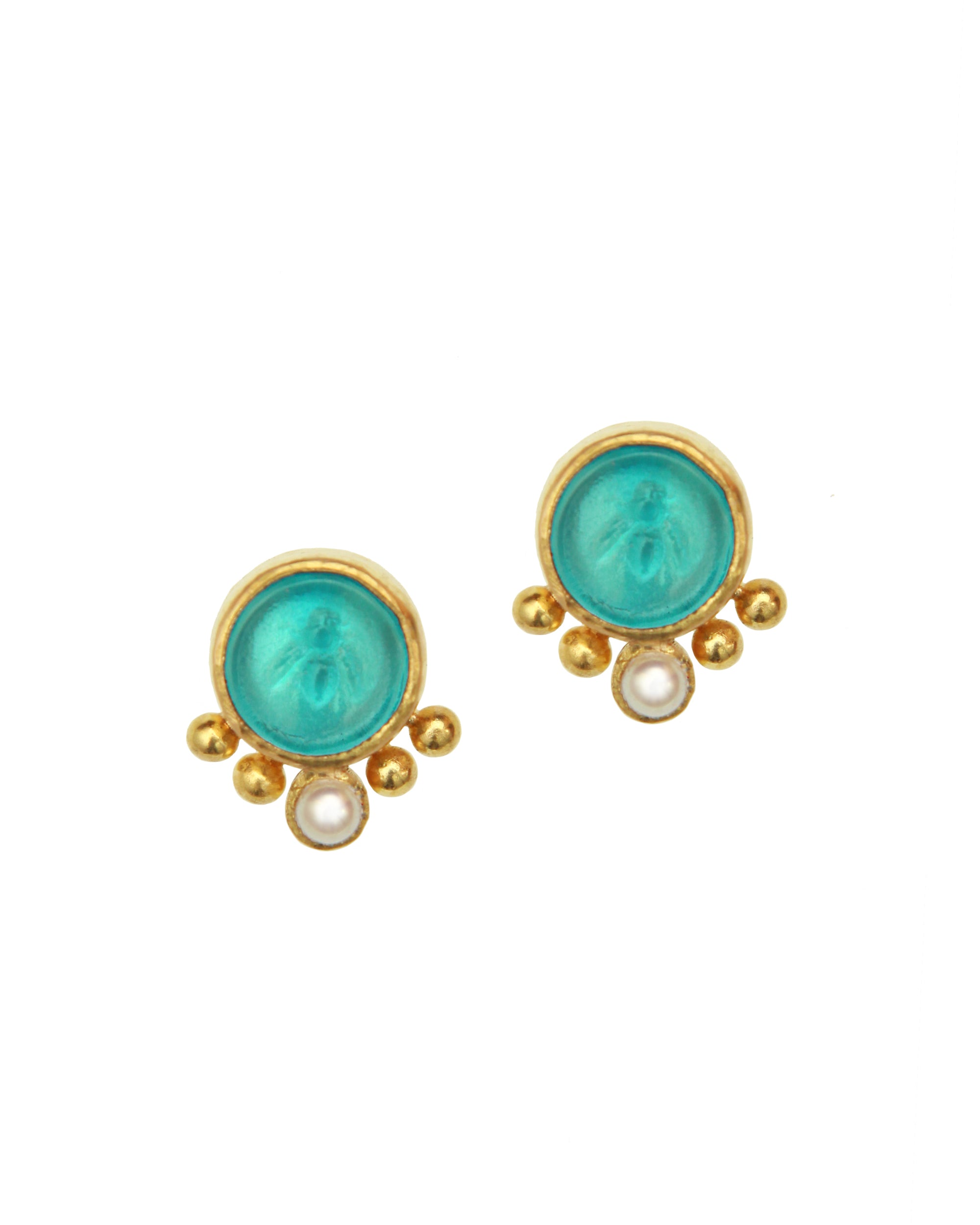 Swimming Pool 'Tiny Bee' Stud Earrings