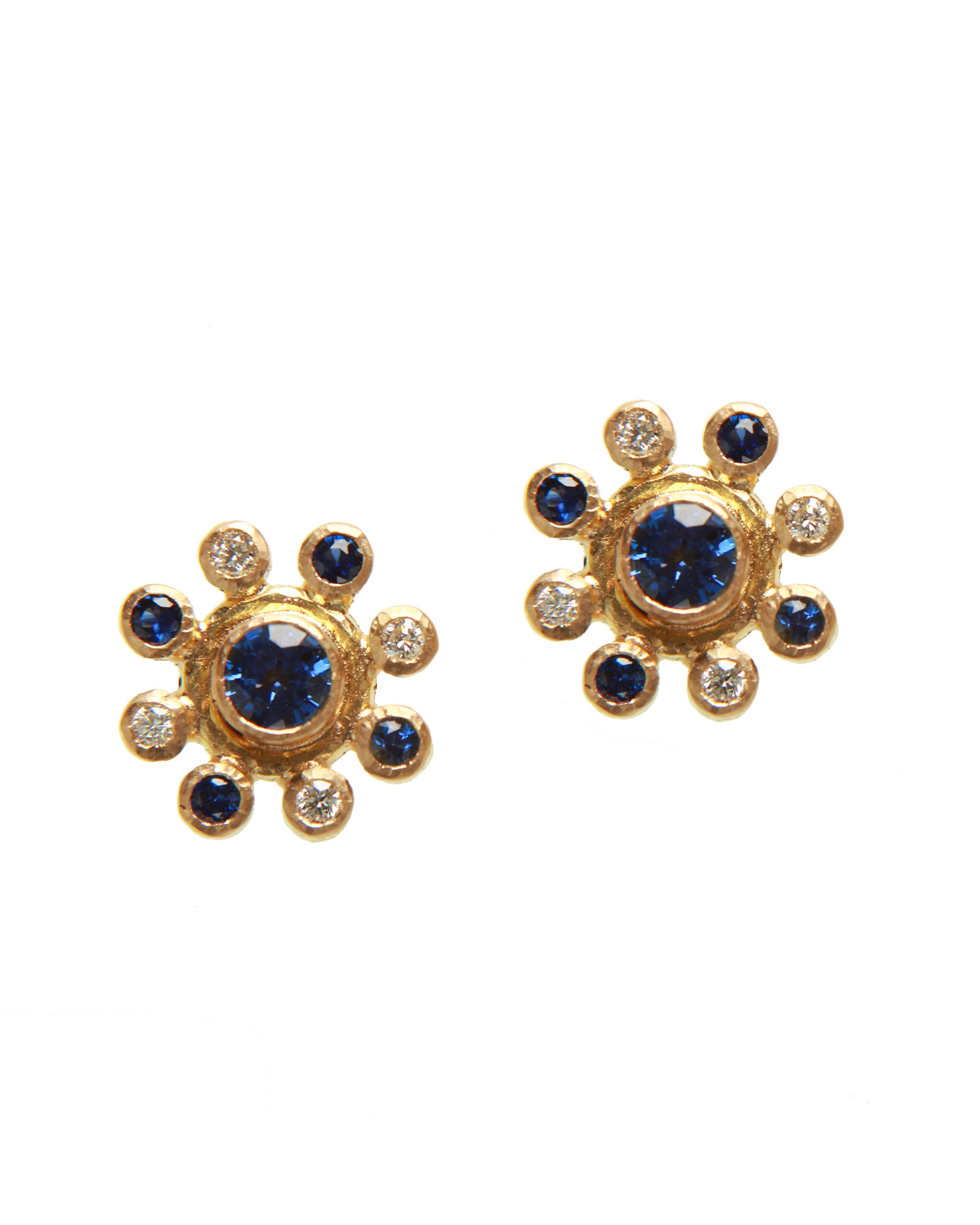 Blue Sapphire and Diamond Earrings