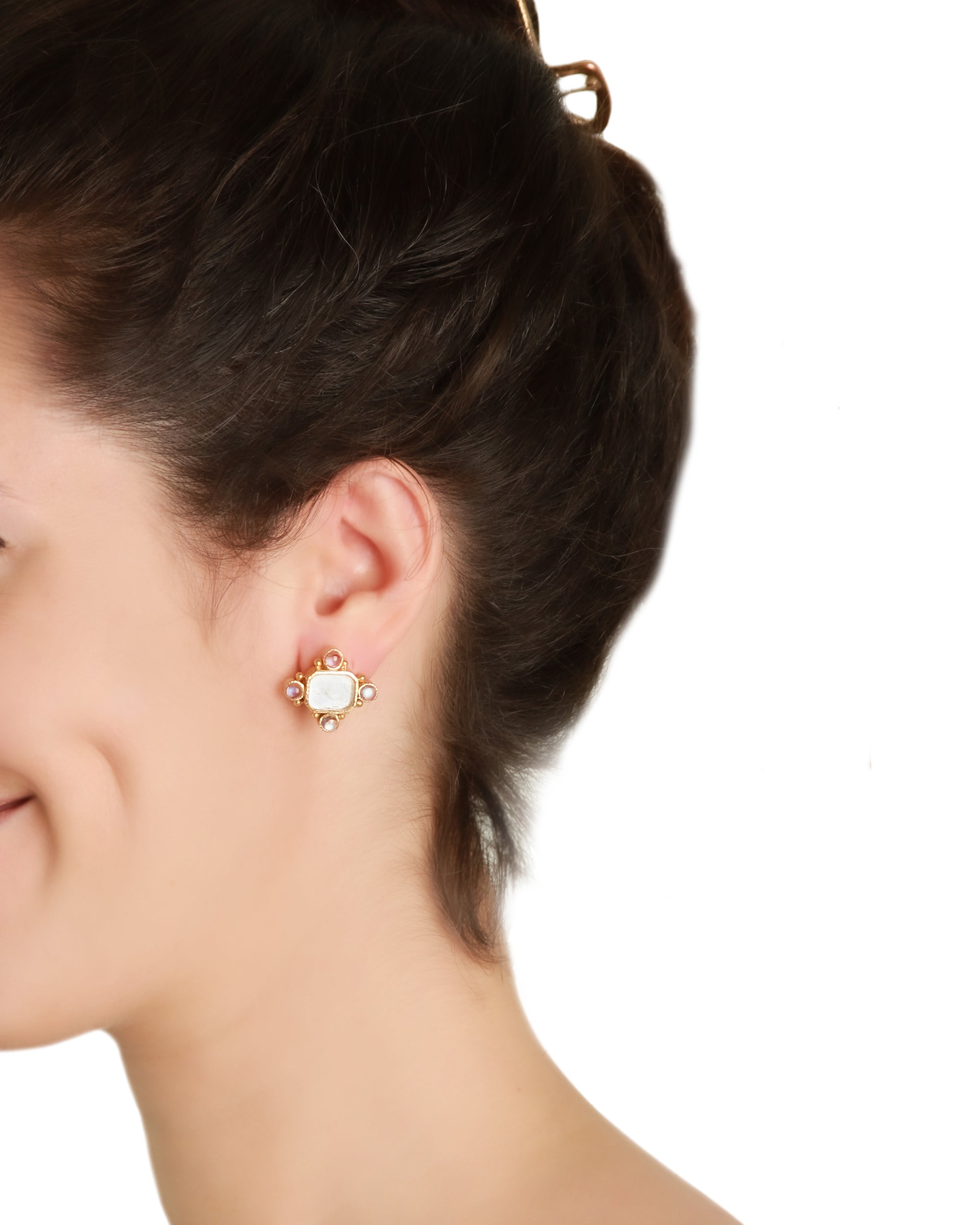 Crystal Venetian Glass 'Putto with Swan' Earrings